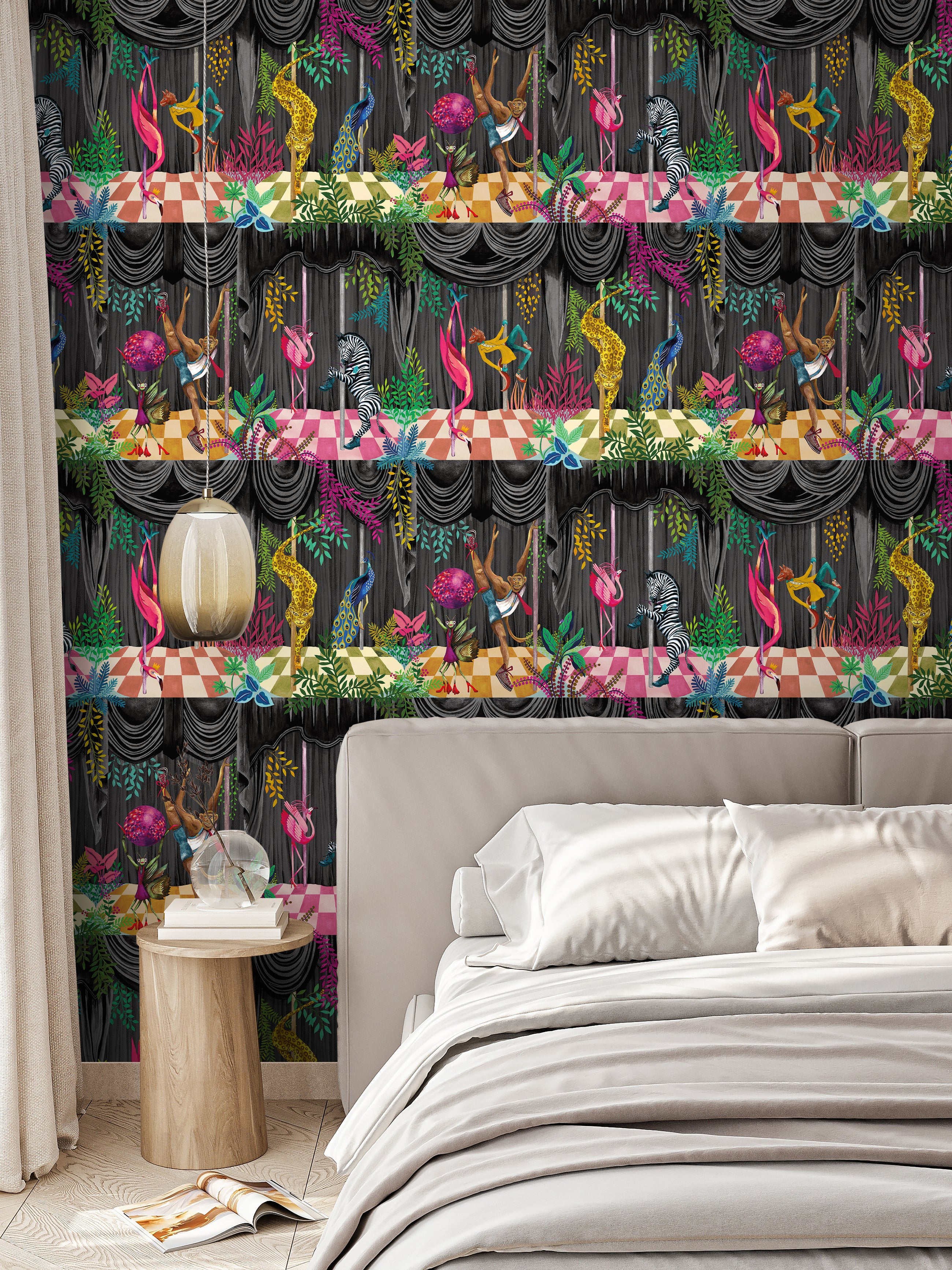 BMGI006/03C Creature Club Slate Black Wallpaper by Brand McKenzie