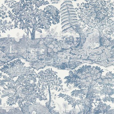 Highgrove Toile Highgrove Tetbury Blue Wallpaper by Sanderson