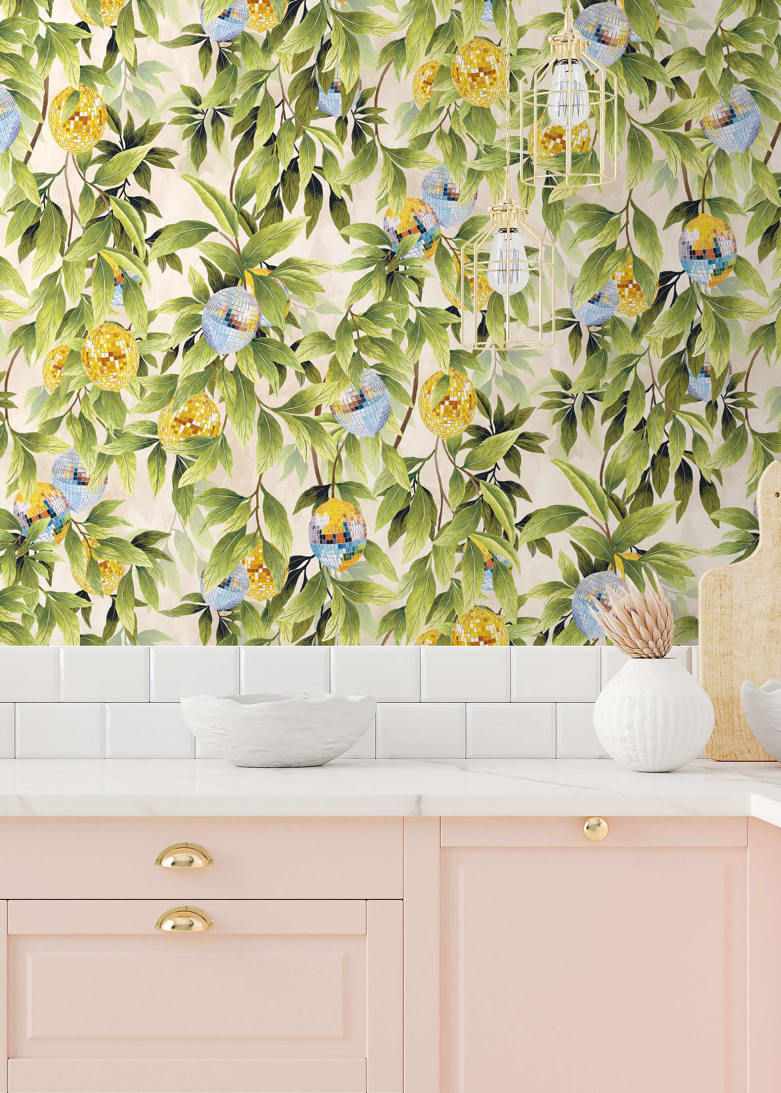 BMGI006/04A Disco Lemons Cotton Wallpaper by Brand McKenzie