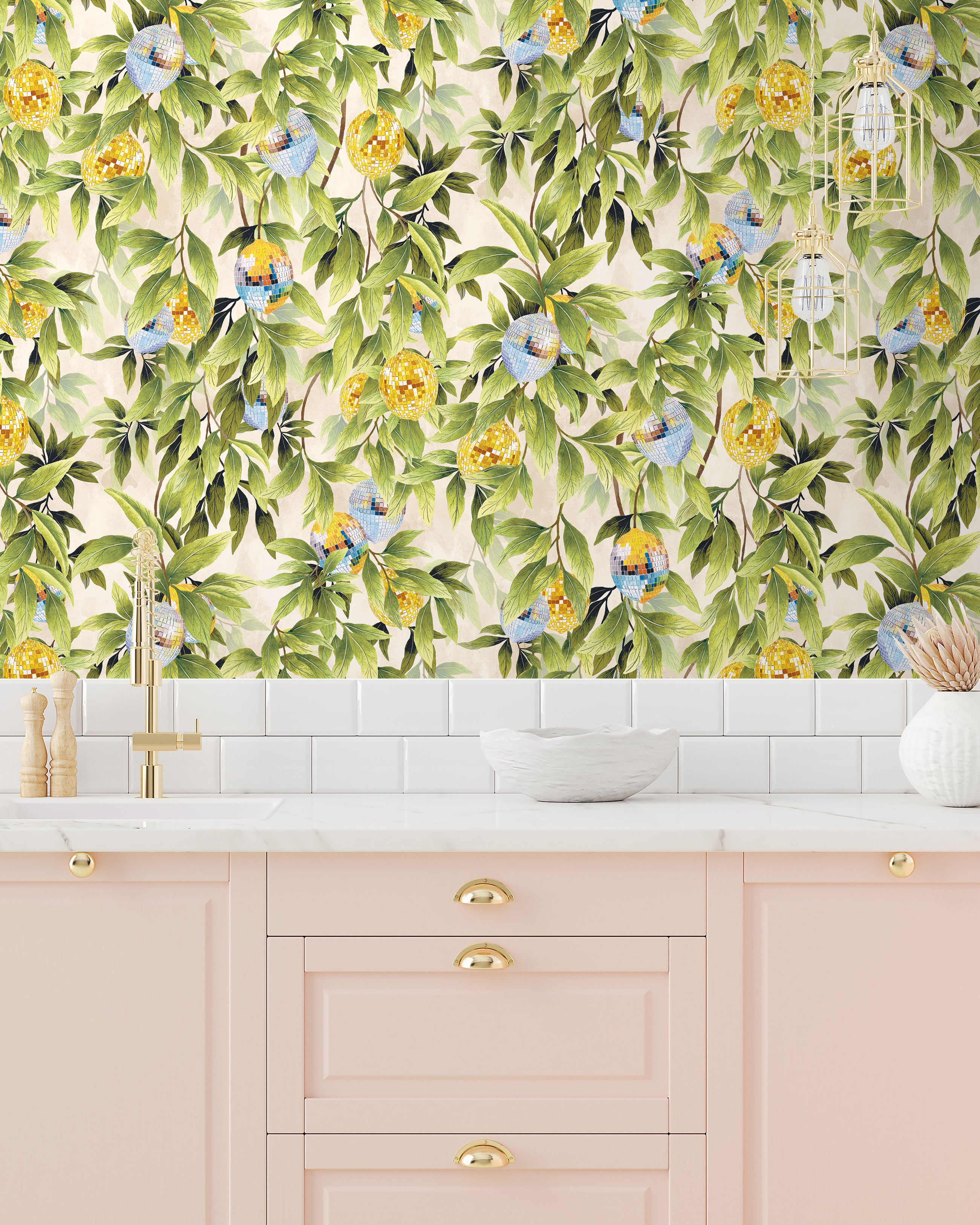 BMGI006/04A Disco Lemons Cotton Wallpaper by Brand McKenzie
