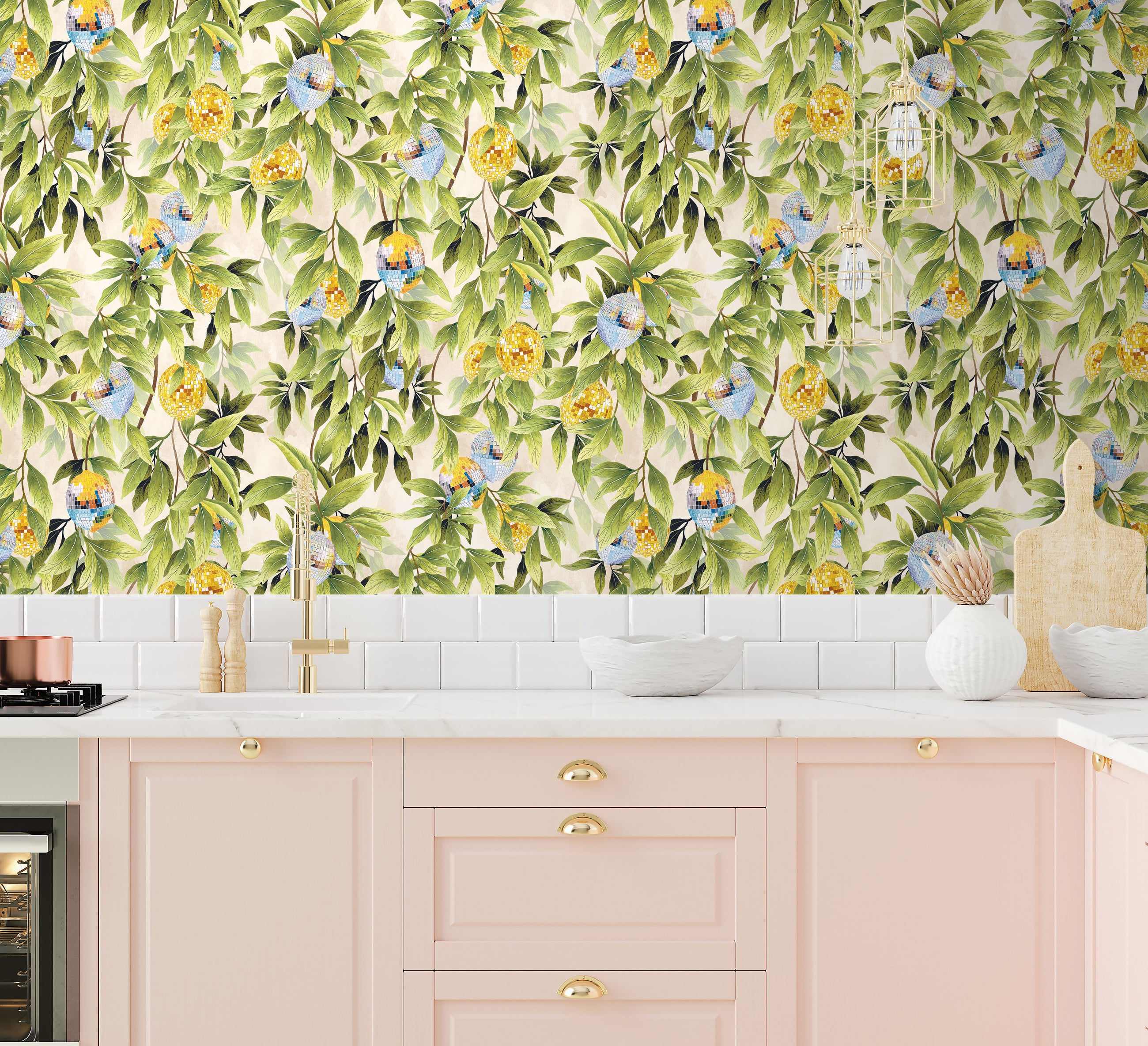 BMGI006/04A Disco Lemons Cotton Wallpaper by Brand McKenzie