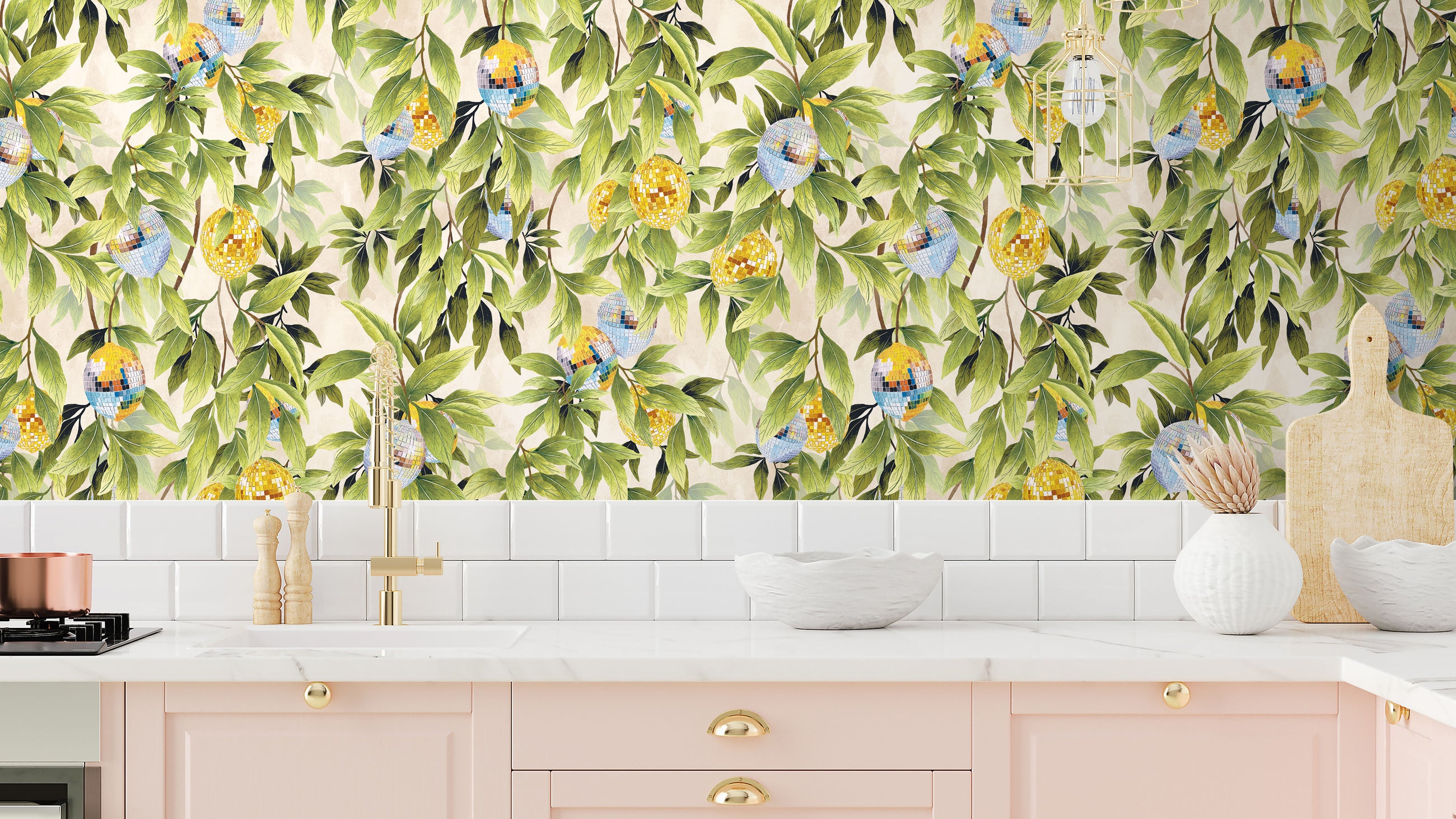 BMGI006/04A Disco Lemons Cotton Wallpaper by Brand McKenzieBMGI006/04A Disco Lemons Cotton Wallpaper by Brand McKenzie