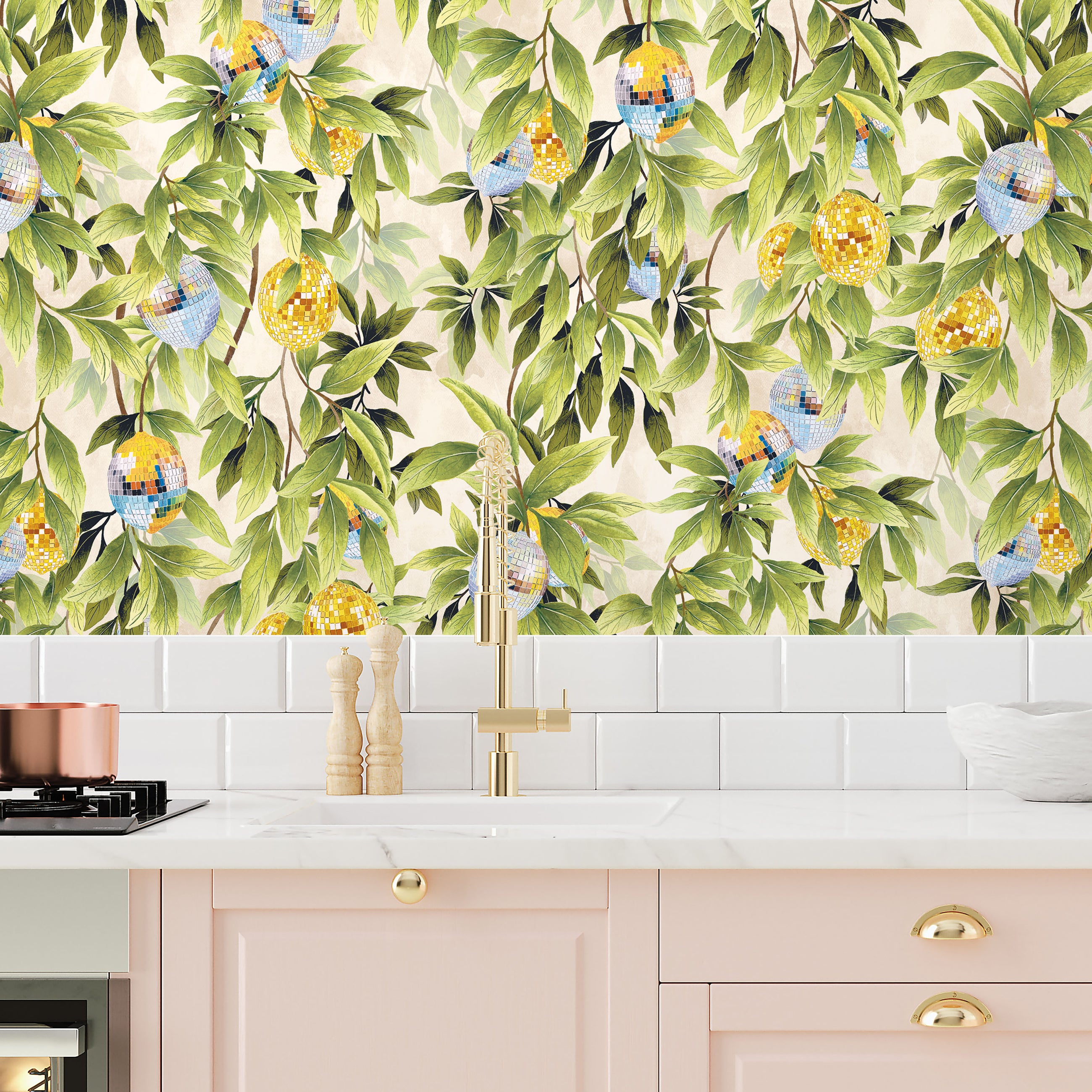 BMGI006/04A Disco Lemons Cotton Wallpaper by Brand McKenzie