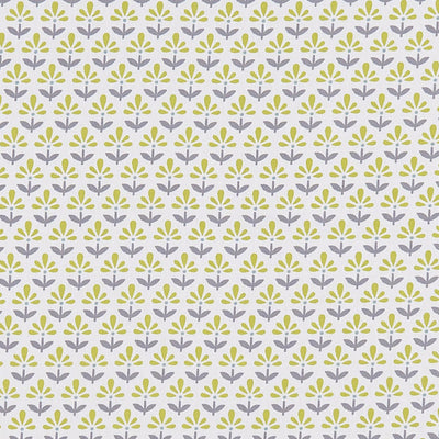 Fleur Studio G Northwood Chartreuse / Charcoal Fabric by Clarke & Clarke