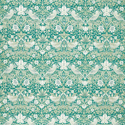 Strawberry Thief Jacquard William Morris Weaves Teal Fabric by Clarke & Clarke