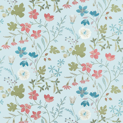 Bloom Spa Blue Fairhaven Fabric by Thibaut
