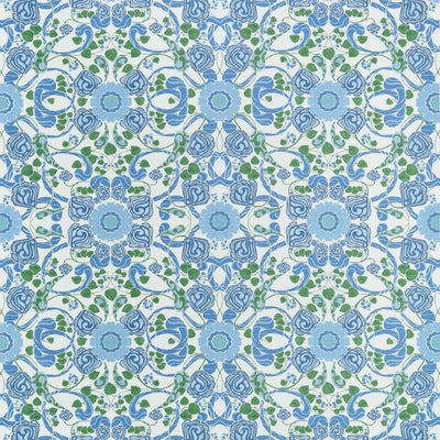 Margaux Blue and Green Fairhaven Fabric by Thibaut