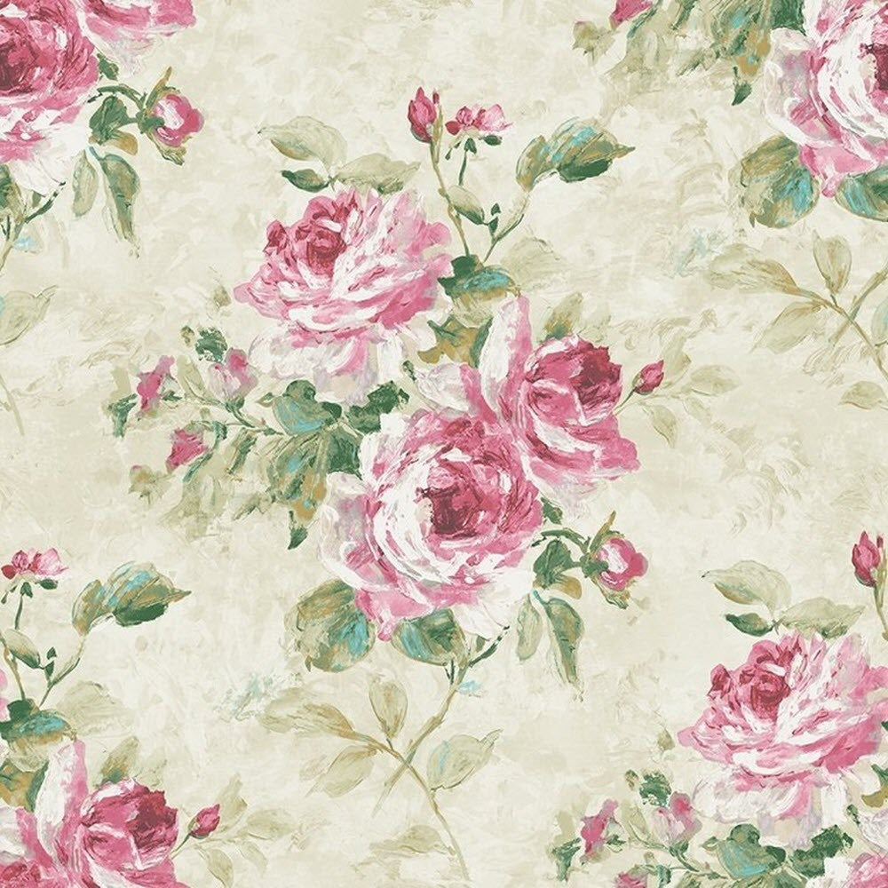 Today Interiors French Impressionist English Rose FI70401 Wallpaper ...