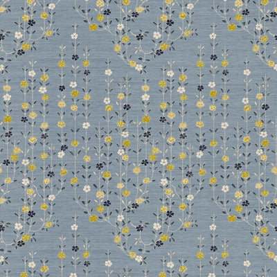 Blossom Saffron Sky Wax Works Fabric by Lewis & Wood