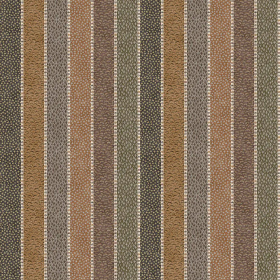 Asha Stripe Cedar Smoke The Srinagar Map Fabric by Lewis & Wood