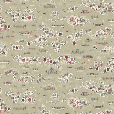 Regatta Twilight The Srinagar Map Fabric by Lewis & Wood