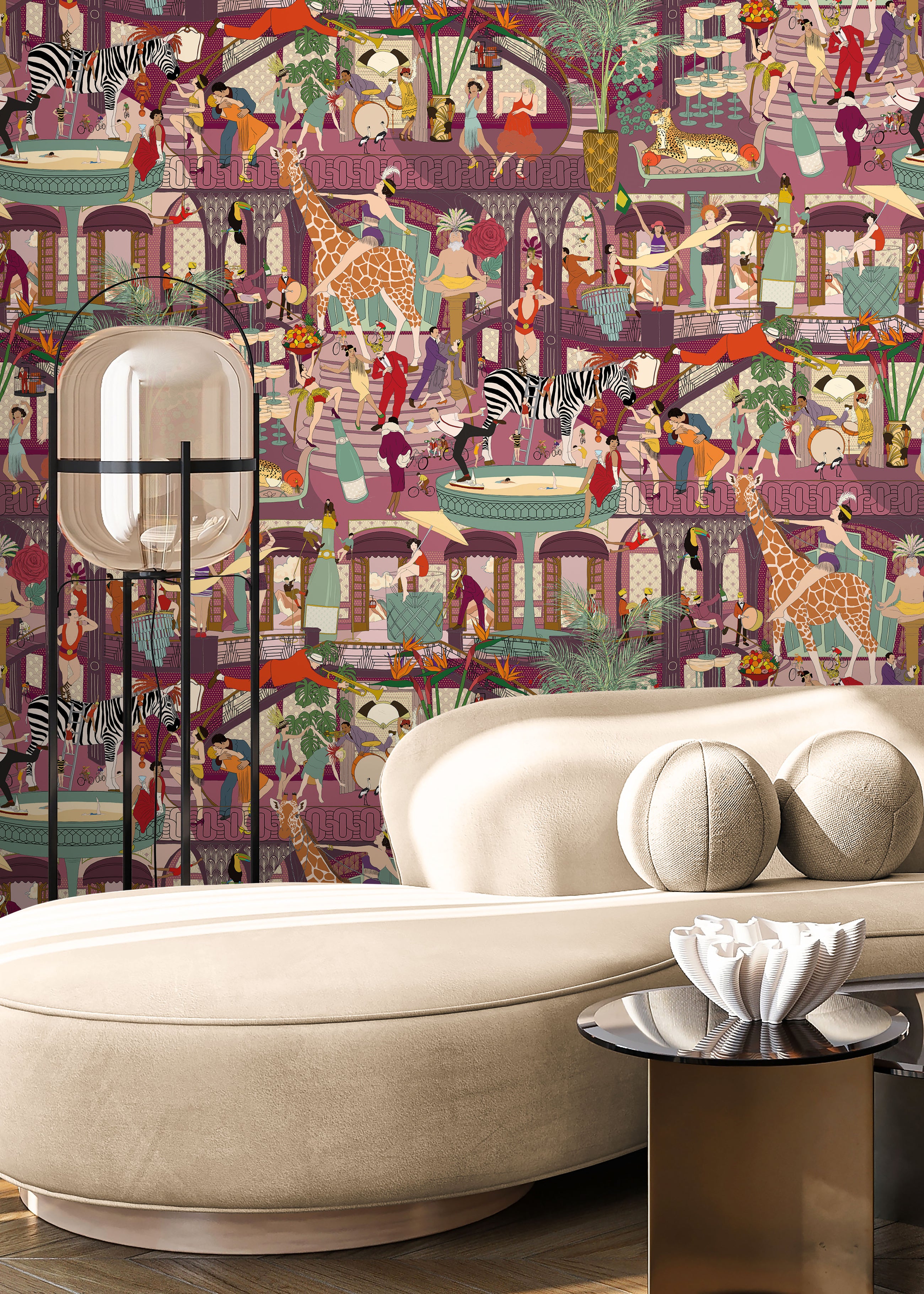 BMGI006/06B Mayhem Mansion Grape Wallpaper by Brand McKenzie