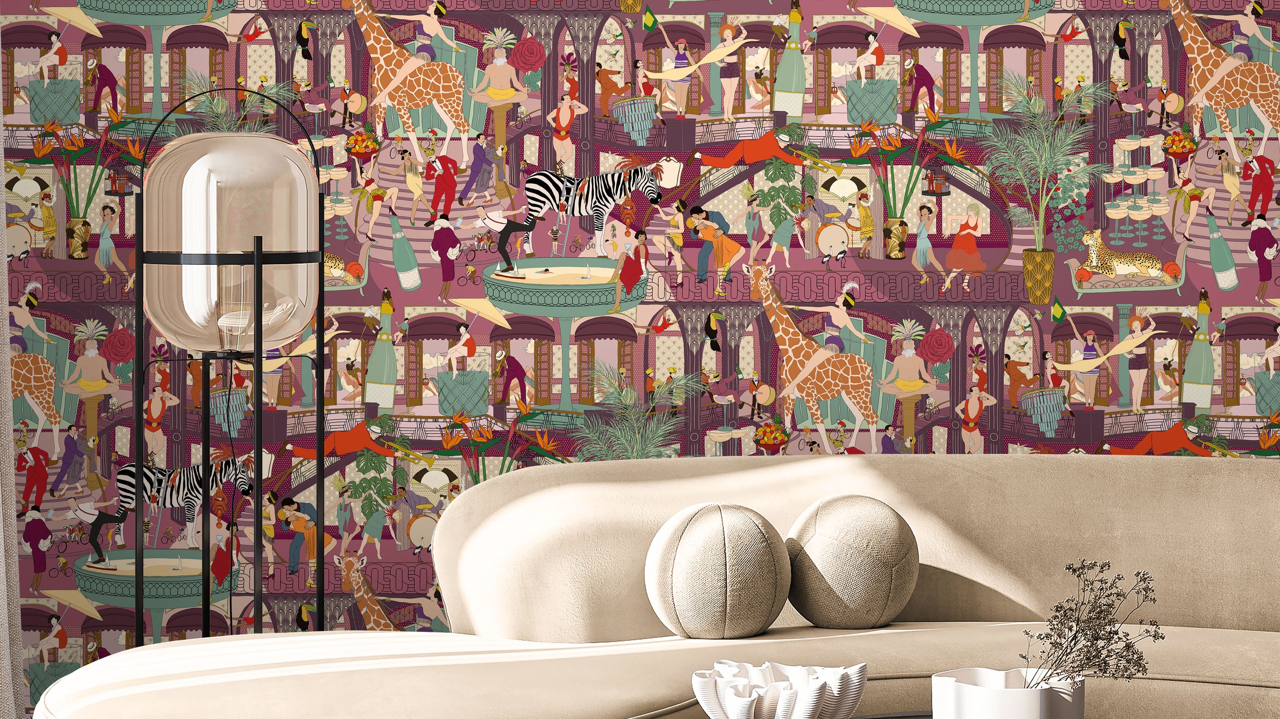 BMGI006/06B Mayhem Mansion Grape Wallpaper by Brand McKenzie