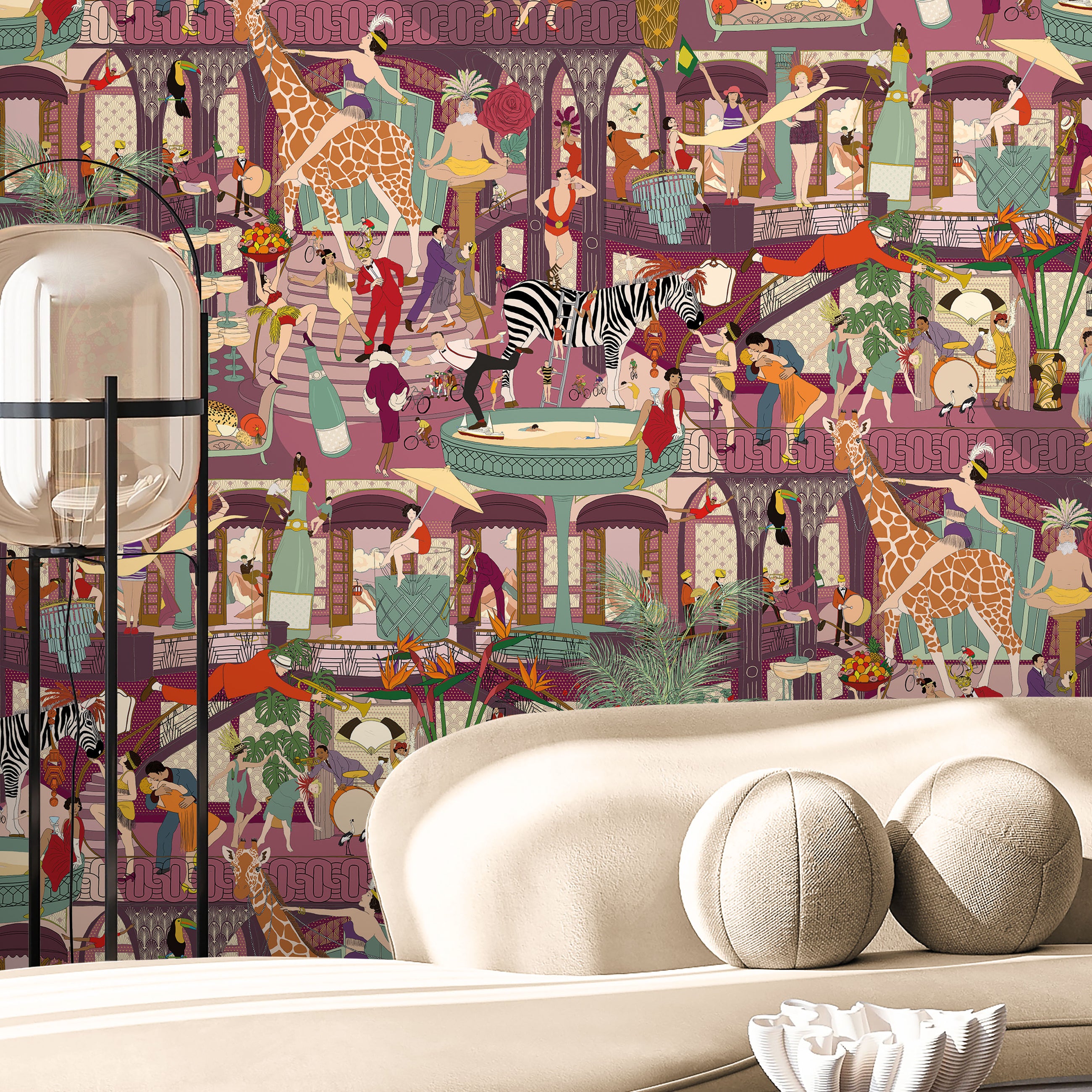 BMGI006/06B Mayhem Mansion Grape Wallpaper by Brand McKenzie