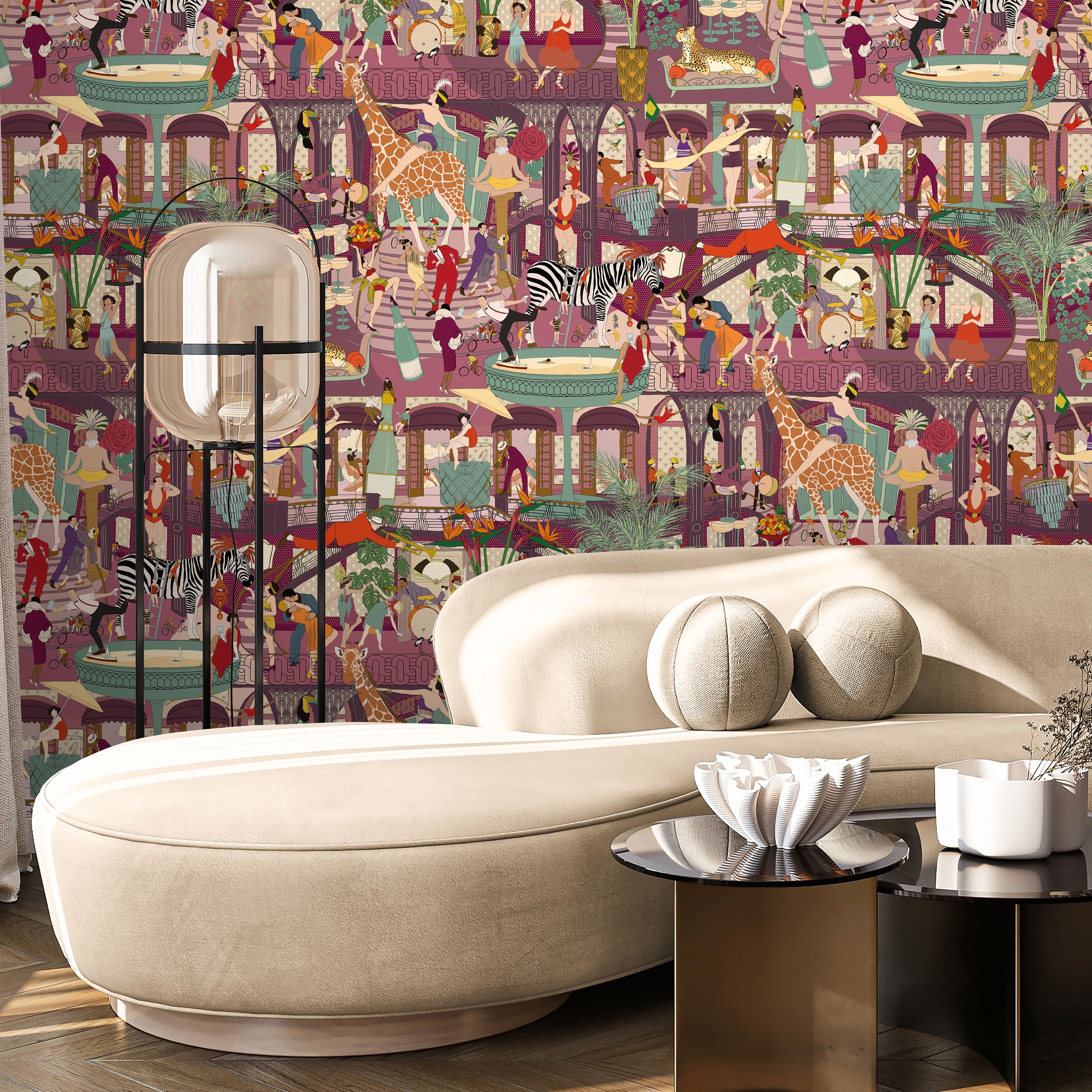BMGI006/06B Mayhem Mansion Grape Wallpaper by Brand McKenzie