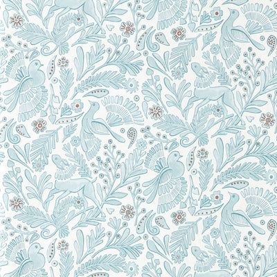 Dove & Deer Coast Blue Pomona Wallpaper by Scion