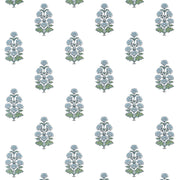 Audrey Blue Boxwood Wallpaper by Thibaut