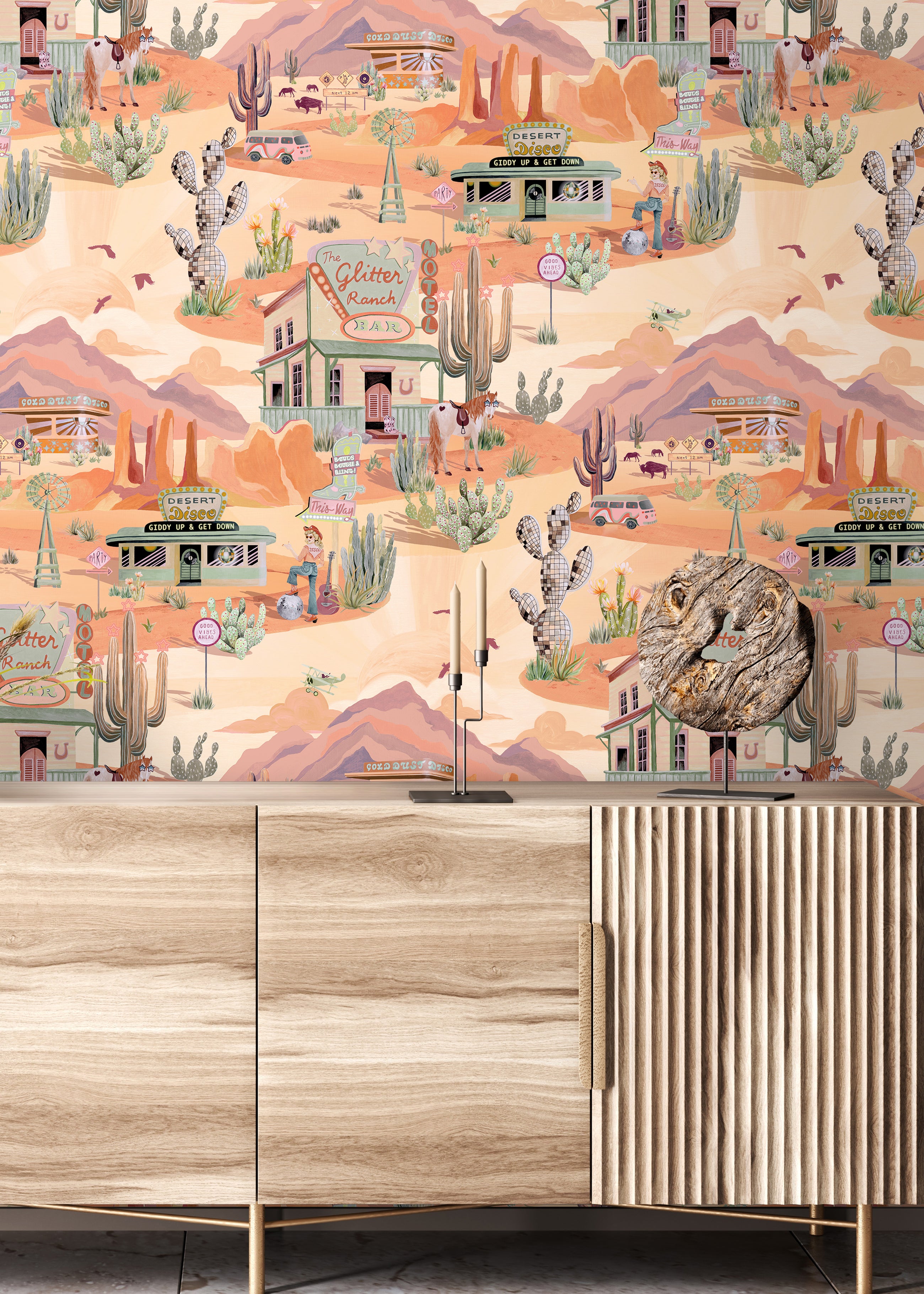 BMGI006/08A The Glitter Ranch Desert Tan Wallpaper by Brand McKenzie