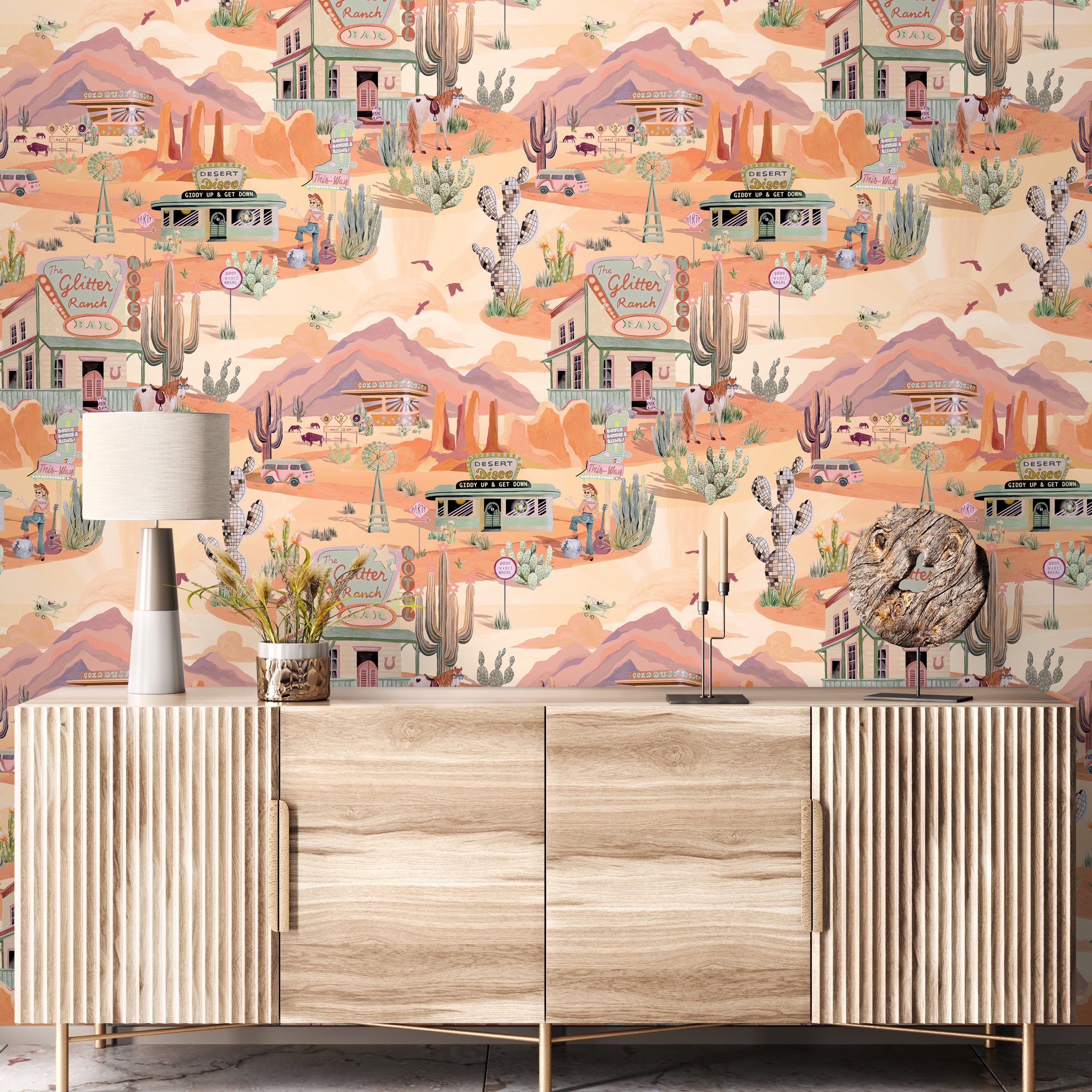 BMGI006/08A The Glitter Ranch Desert Tan Wallpaper by Brand McKenzie