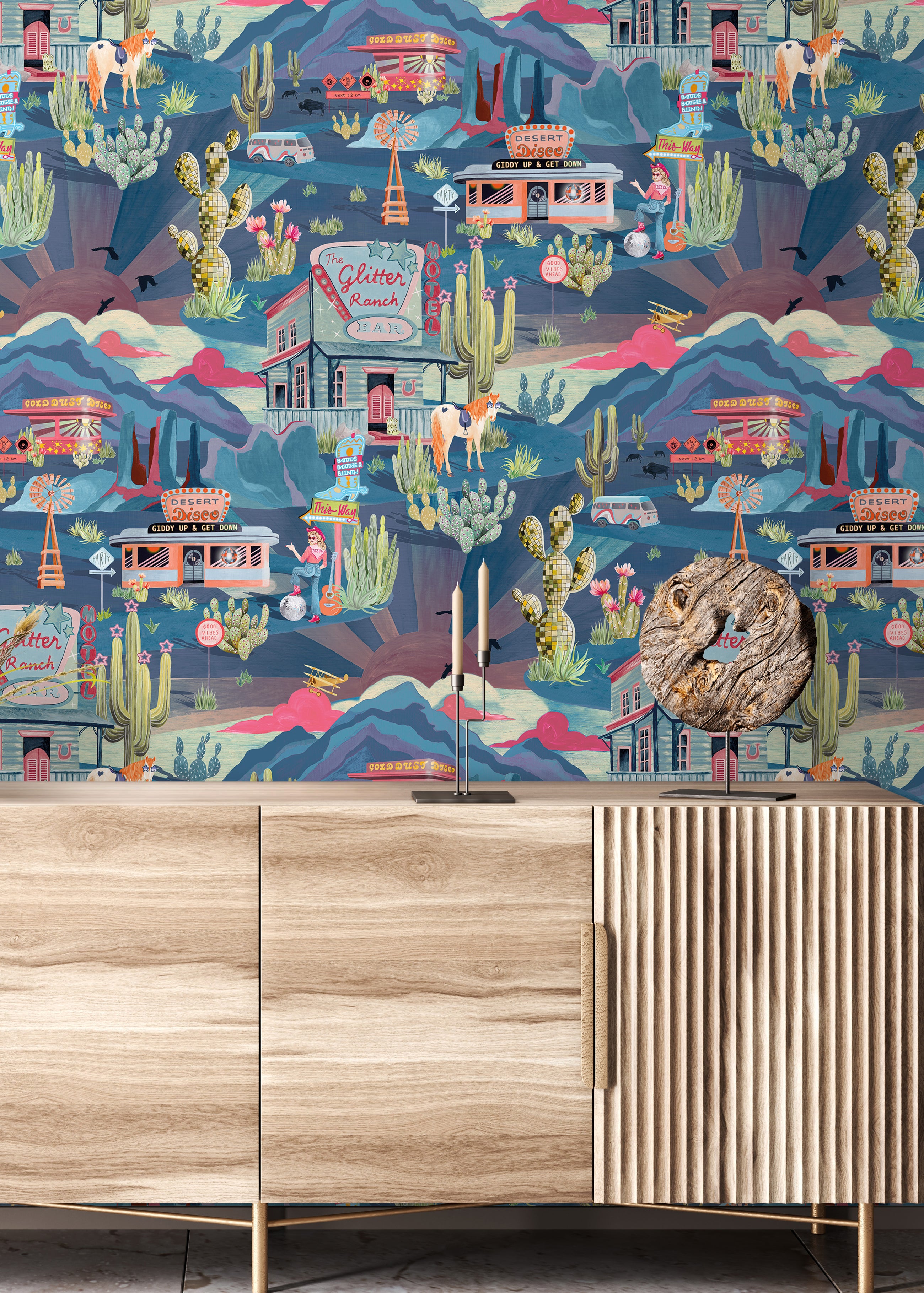 BMGI006/08B The Glitter Ranch Dusk Wallpaper by Brand McKenzie