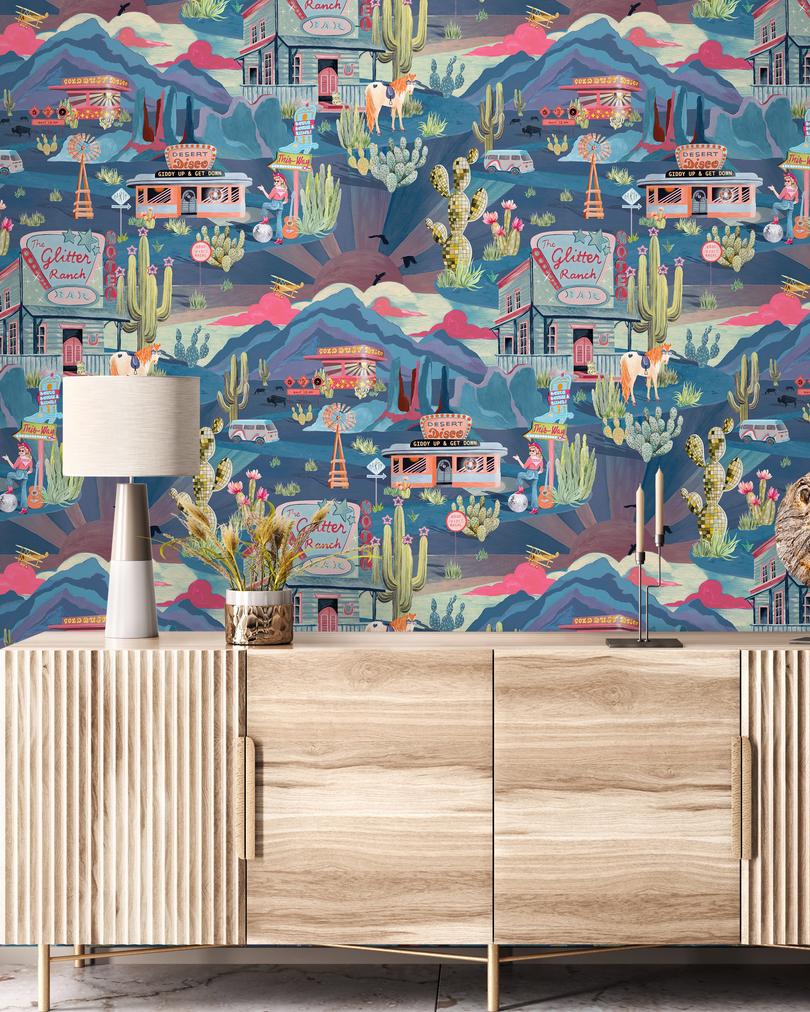 BMGI006/08B The Glitter Ranch Dusk Wallpaper by Brand McKenzie