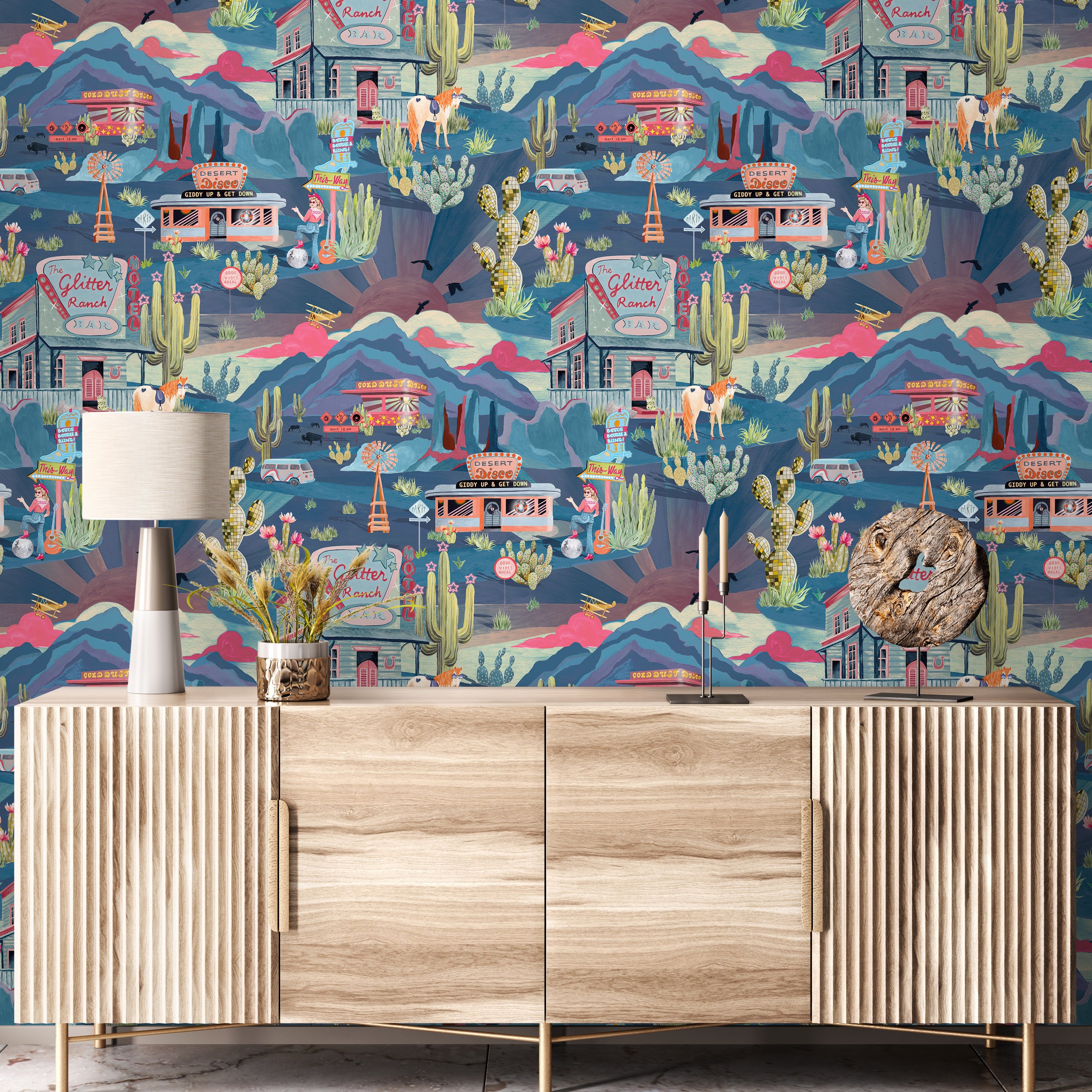 BMGI006/08B The Glitter Ranch Dusk Wallpaper by Brand McKenzie