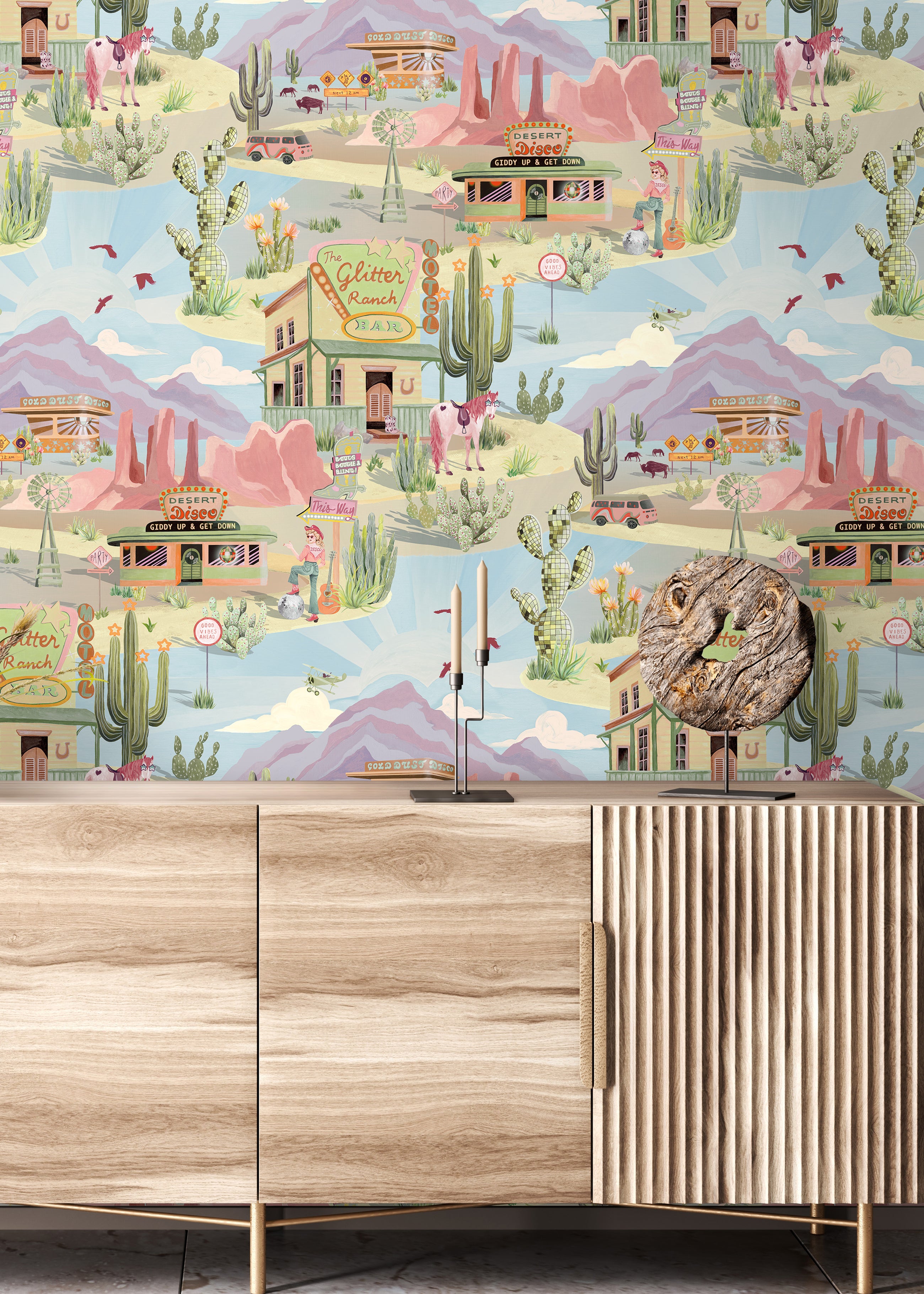 BMGI006/08D The Glitter Ranch Summer Wallpaper by Brand McKenzie