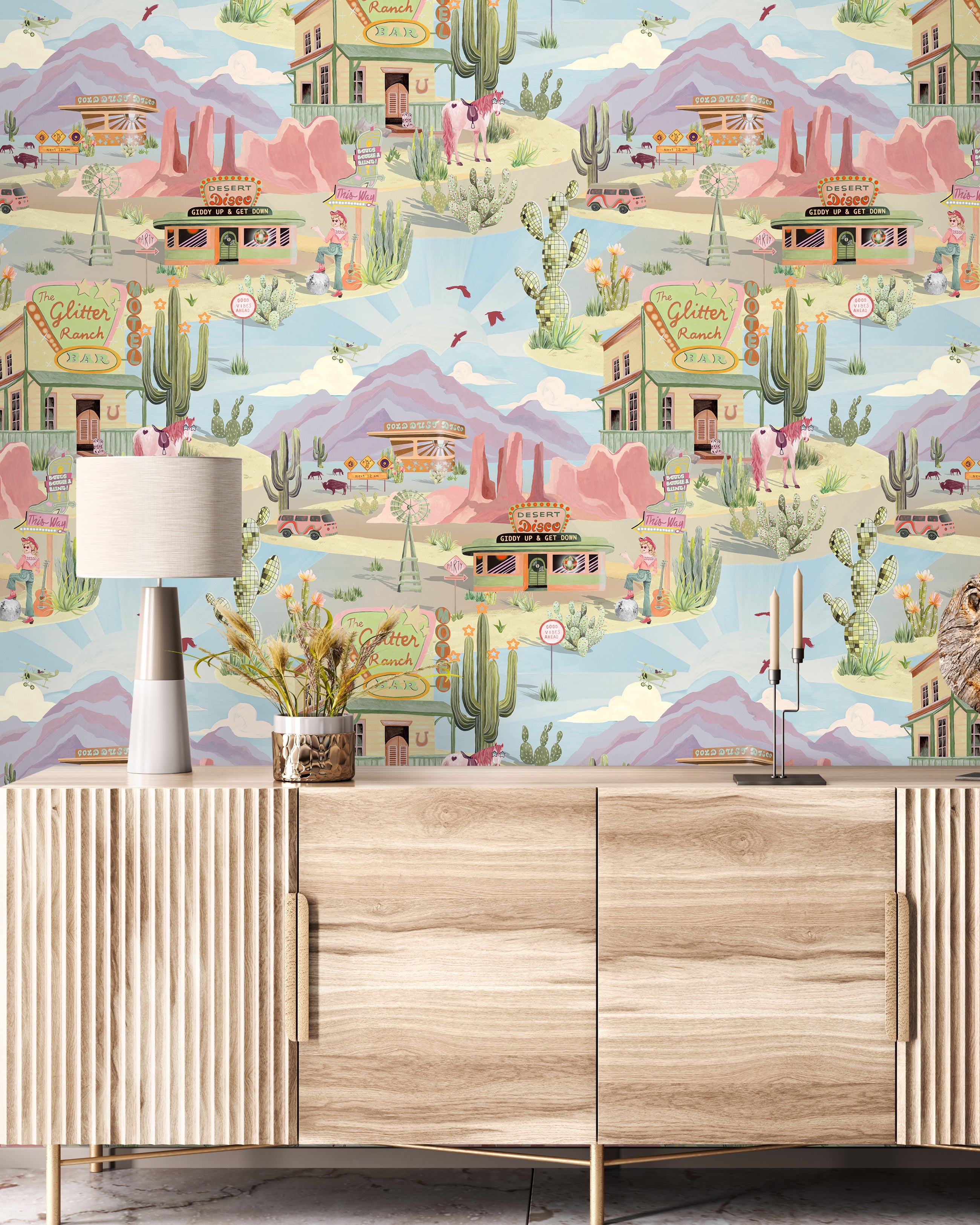BMGI006/08D The Glitter Ranch Summer Wallpaper by Brand McKenzie