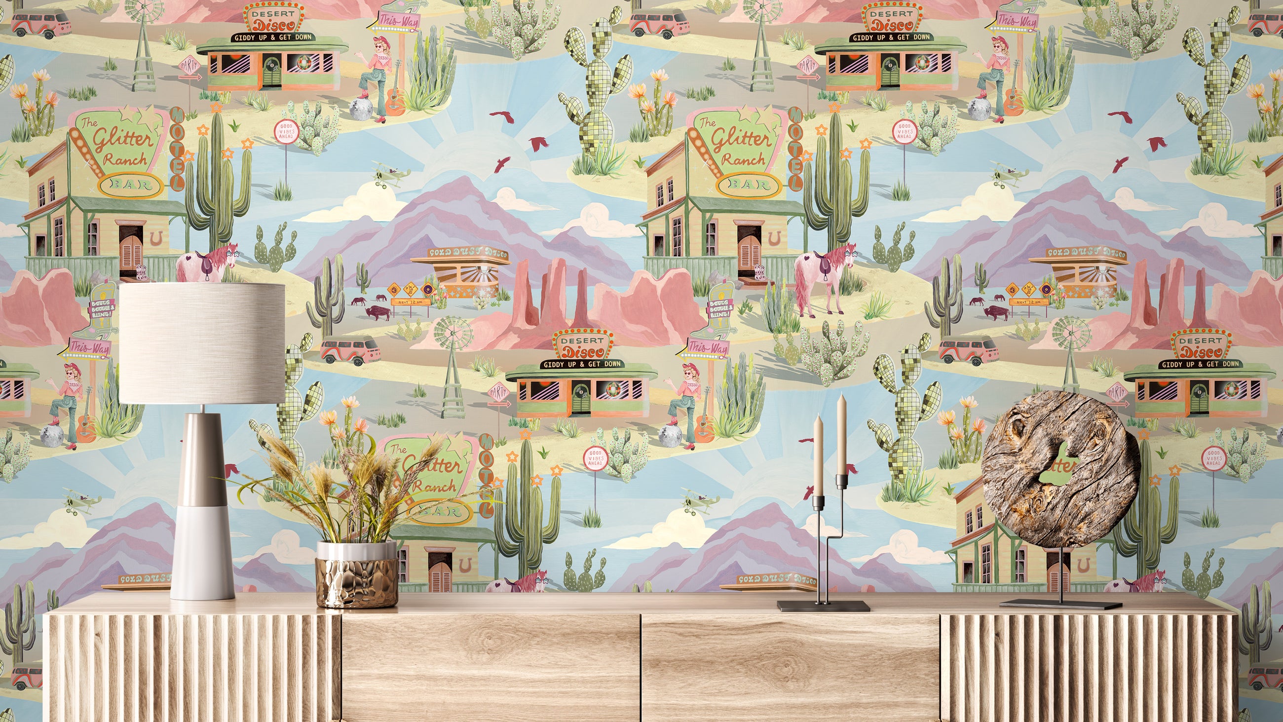 BMGI006/08D The Glitter Ranch Summer Wallpaper by Brand McKenzie