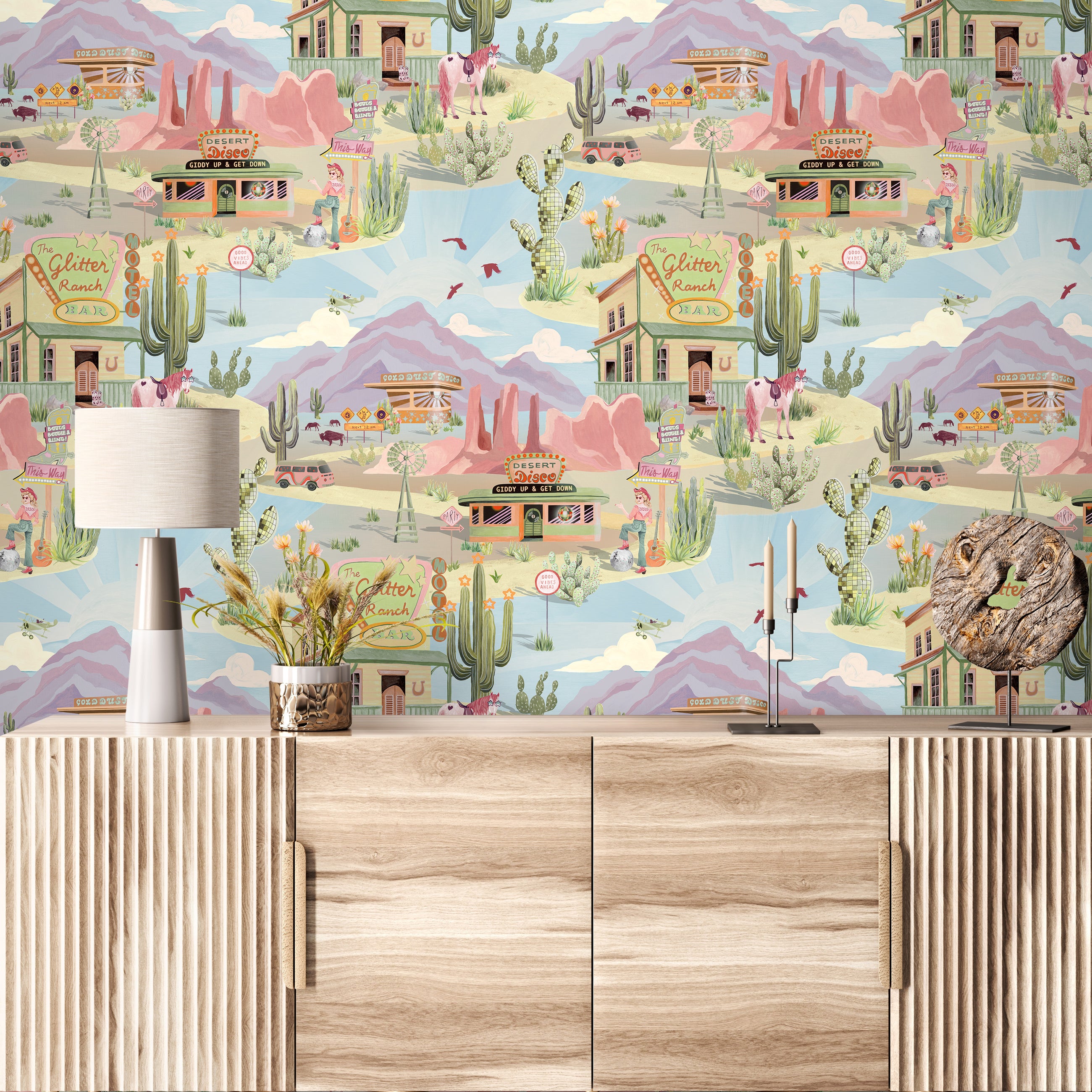 BMGI006/08D The Glitter Ranch Summer Wallpaper by Brand McKenzie