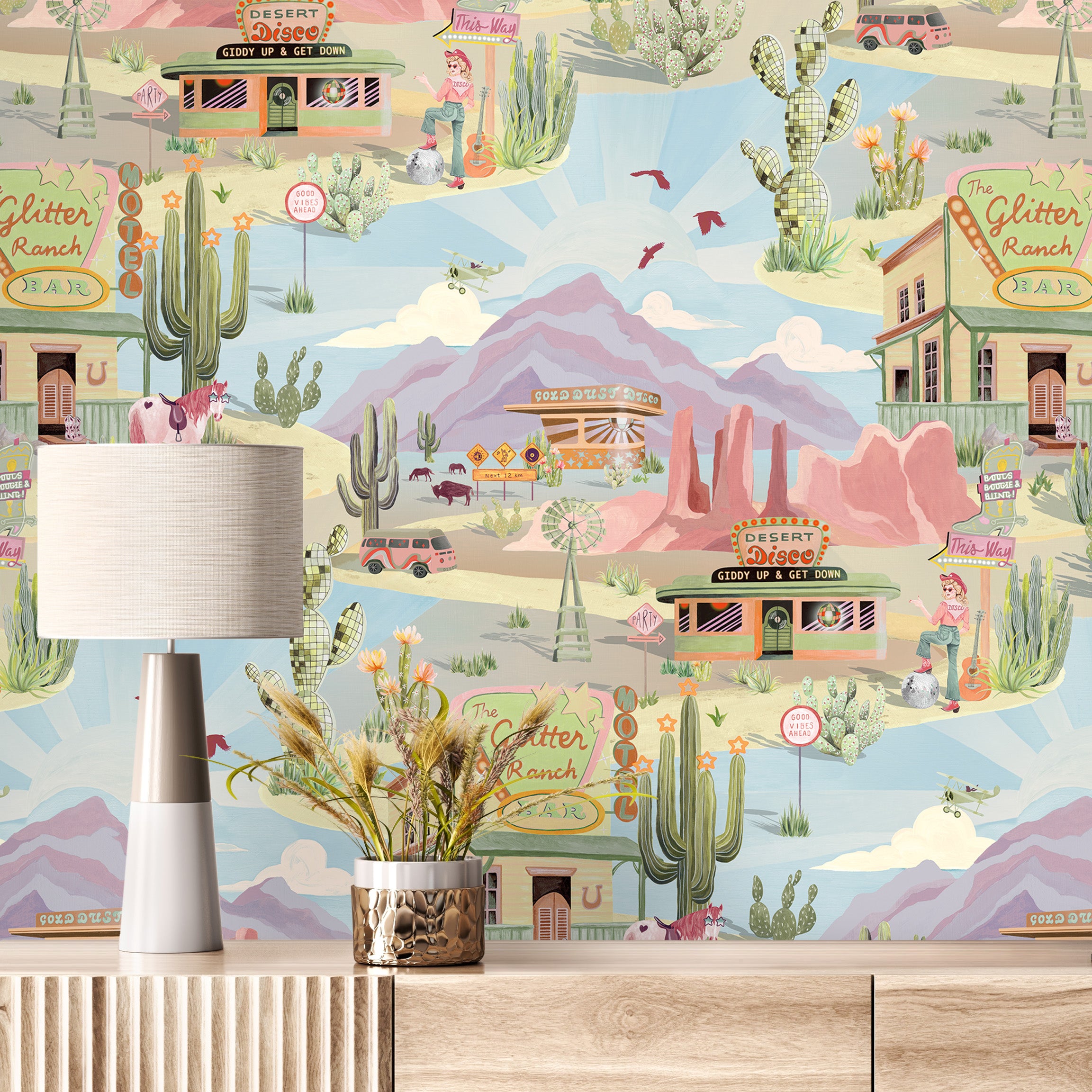 BMGI006/08D The Glitter Ranch Summer Wallpaper by Brand McKenzie