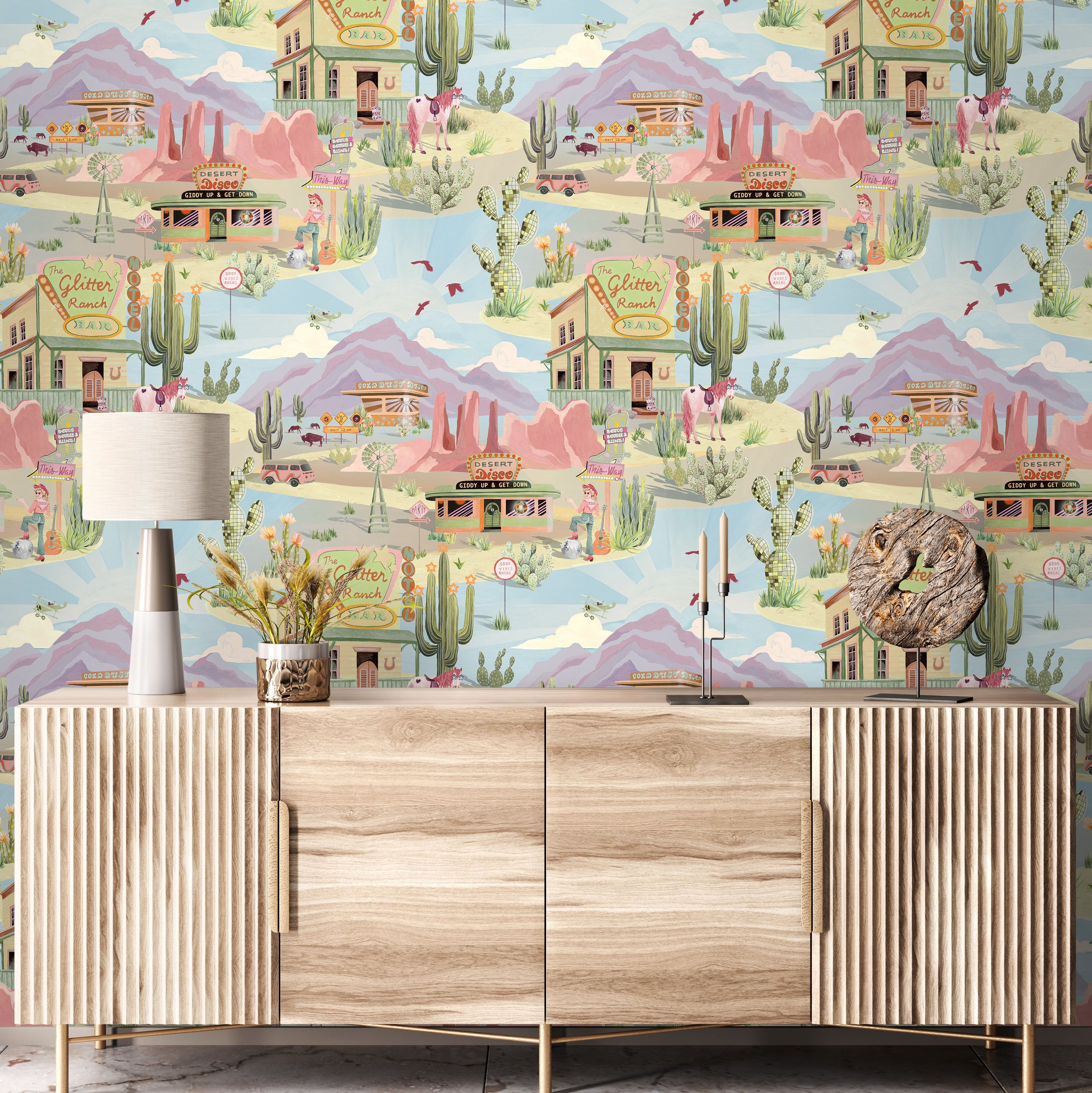 BMGI006/08D The Glitter Ranch Summer Wallpaper by Brand McKenzie