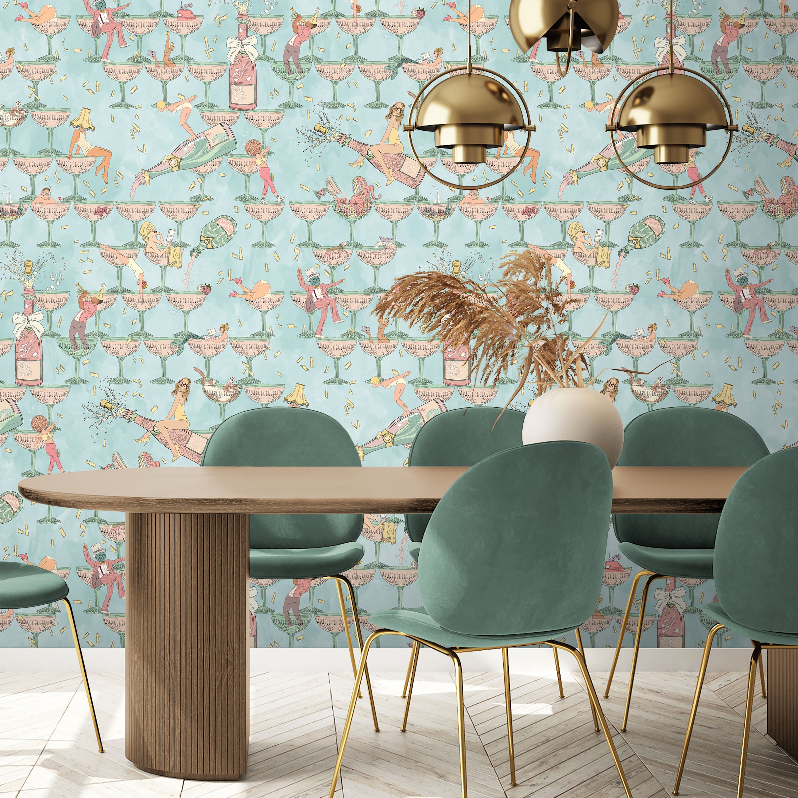 BMGI006/09A The Grand Pour Aqua Miami Wallpaper by Brand McKenzie