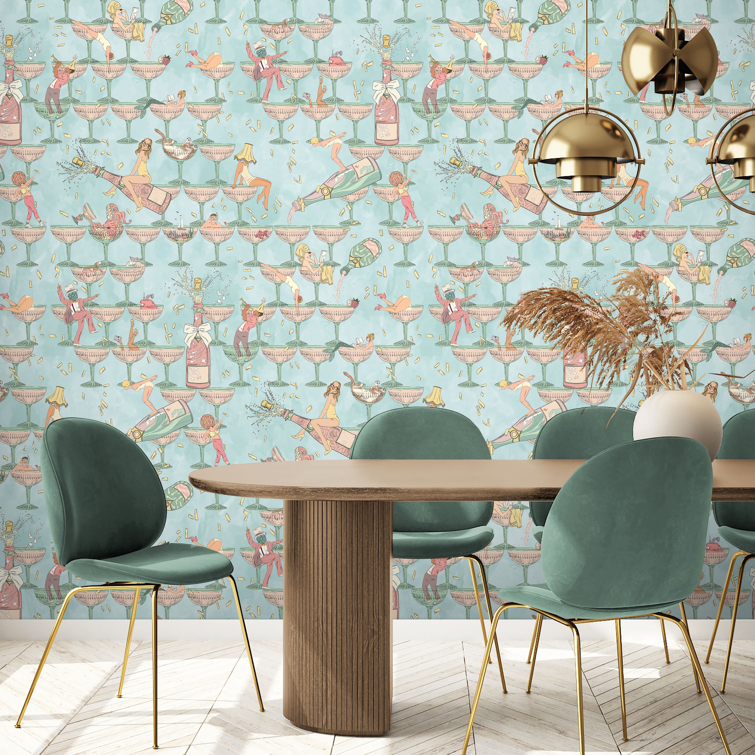 BMGI006/09A The Grand Pour Aqua Miami Wallpaper by Brand McKenzie