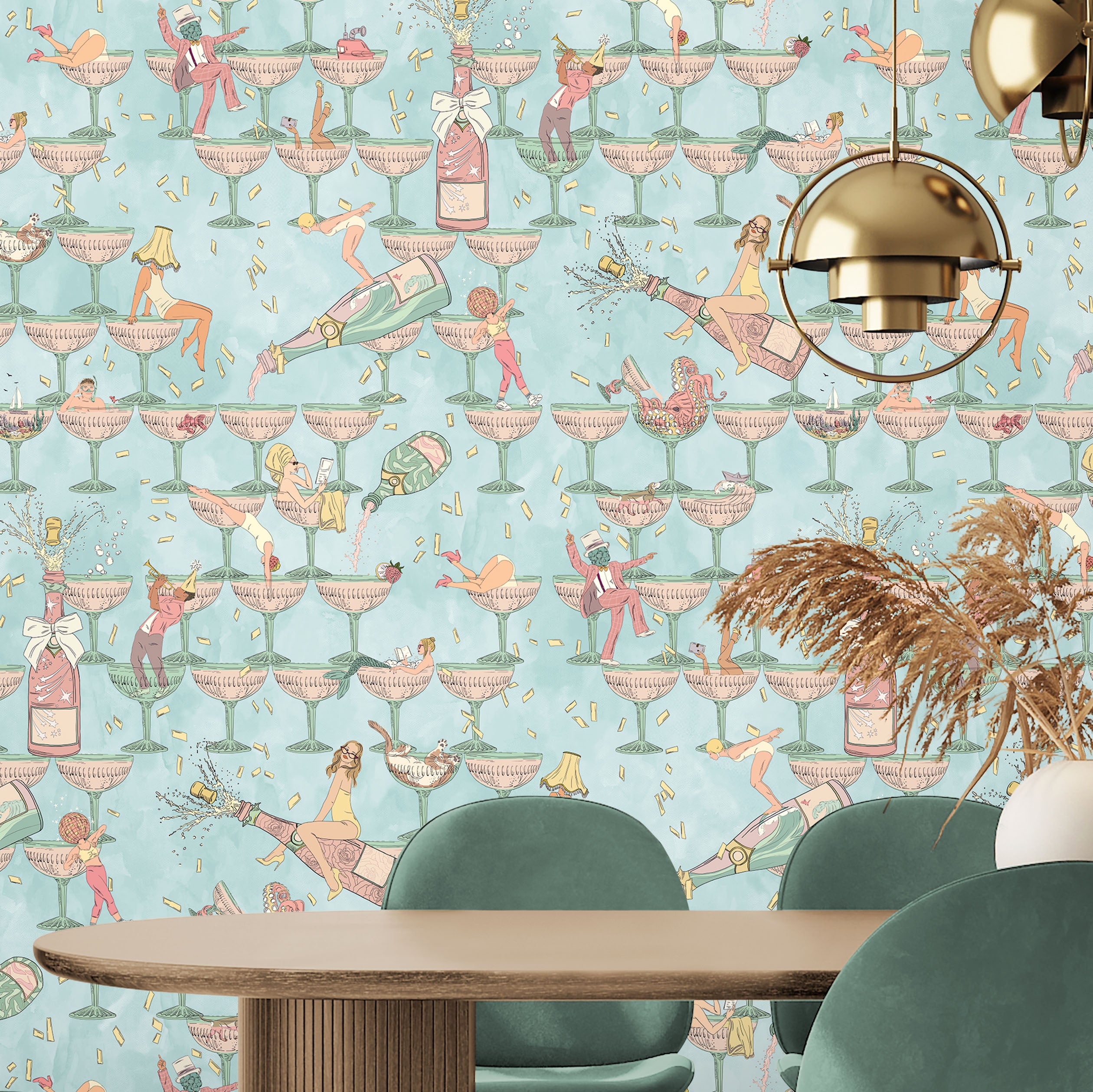 BMGI006/09A The Grand Pour Aqua Miami Wallpaper by Brand McKenzie