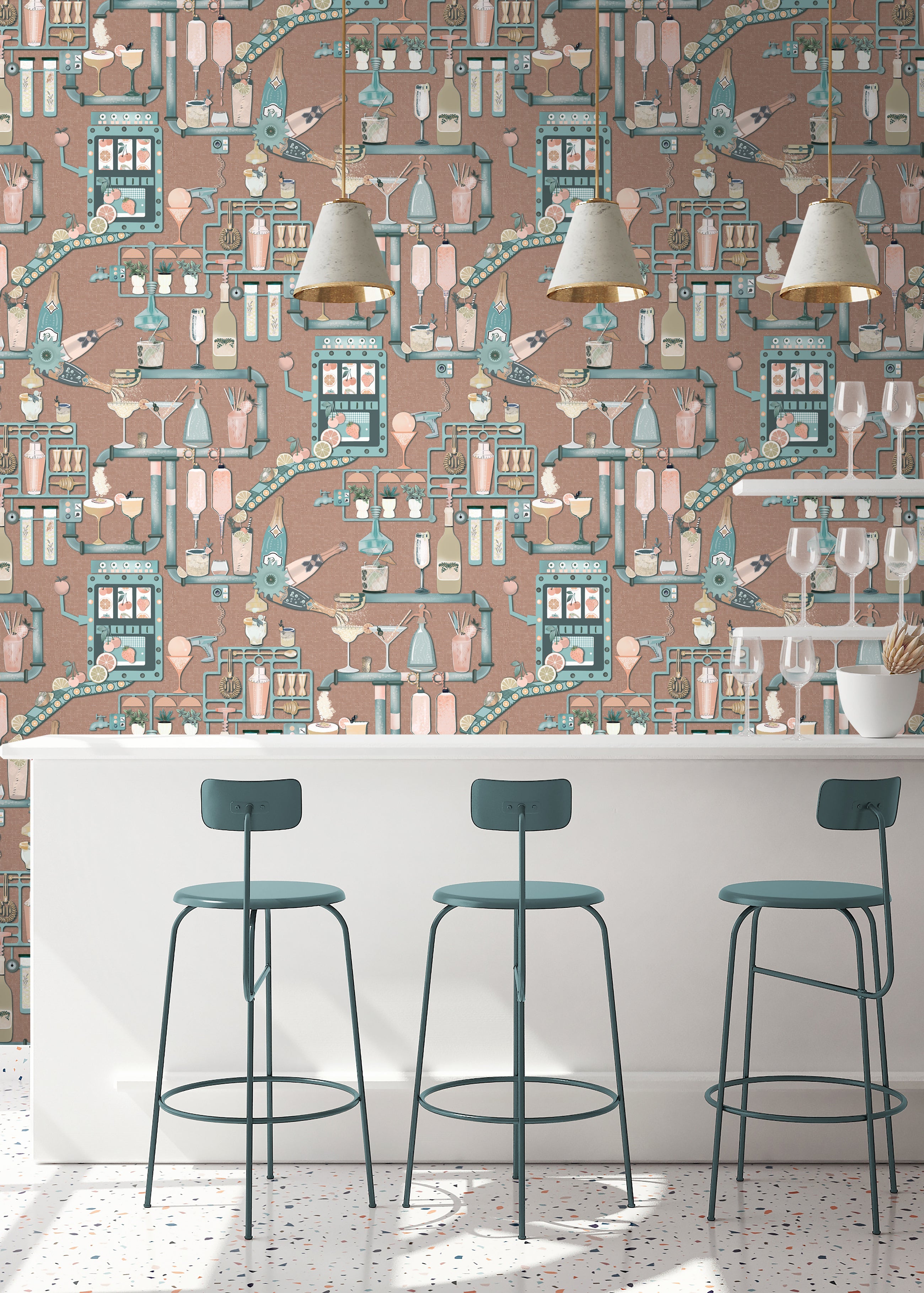 BMGI006/05A Liquid Lab Mocha Wallpaper by Brand McKenzie