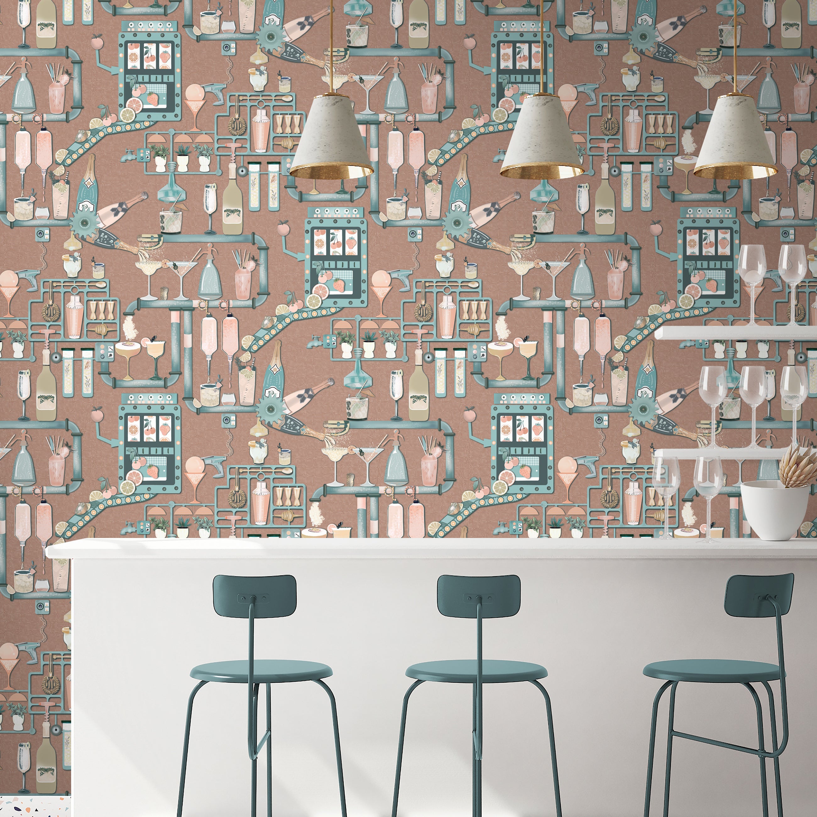 BMGI006/05A Liquid Lab Mocha Wallpaper by Brand McKenzie