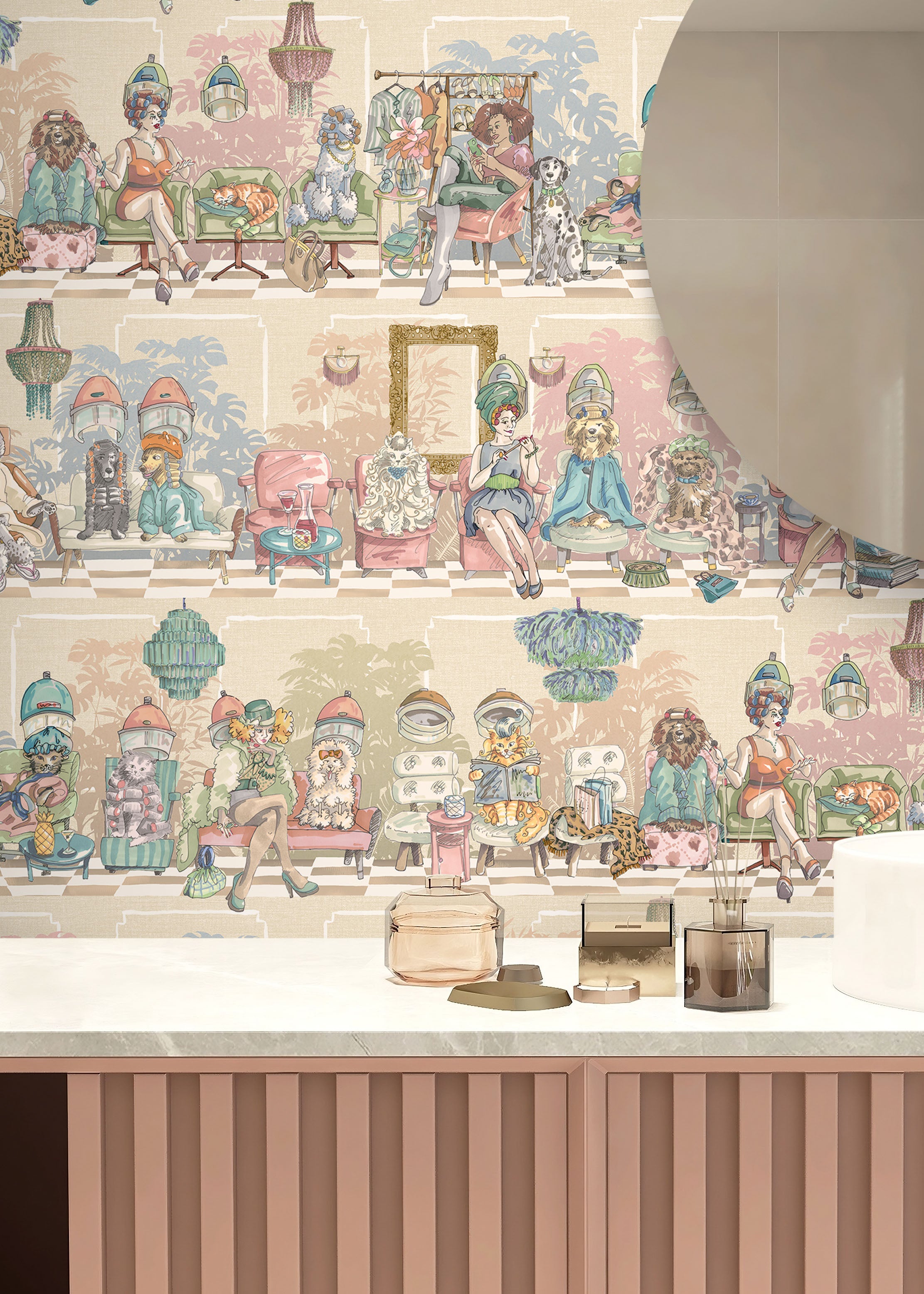 BMGI006/10C The Parlour Vanilla Blush Wallpaper by Brand McKenzie