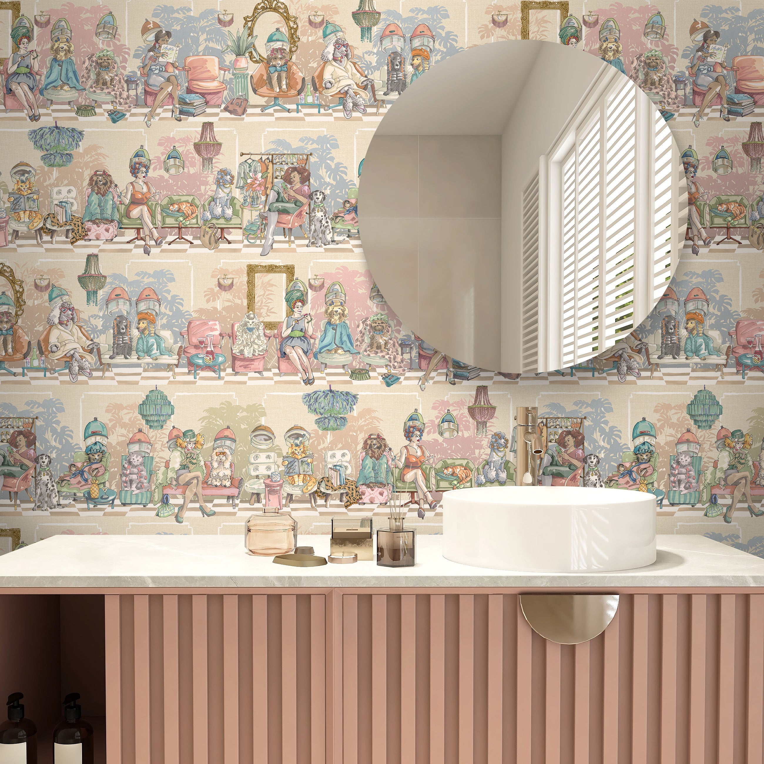 BMGI006/10C The Parlour Vanilla Blush Wallpaper by Brand McKenzie