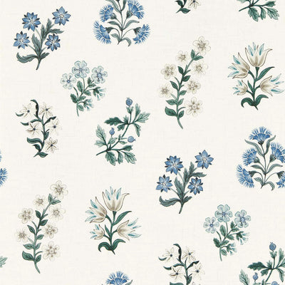 Leiden Secret Garden Denim Wallpaper by Clarke & Clarke