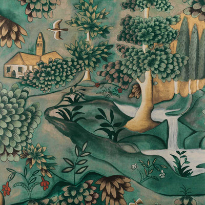 Verdure Cotswolds Manor Tapestry Green Wallpaper by Zoffany
