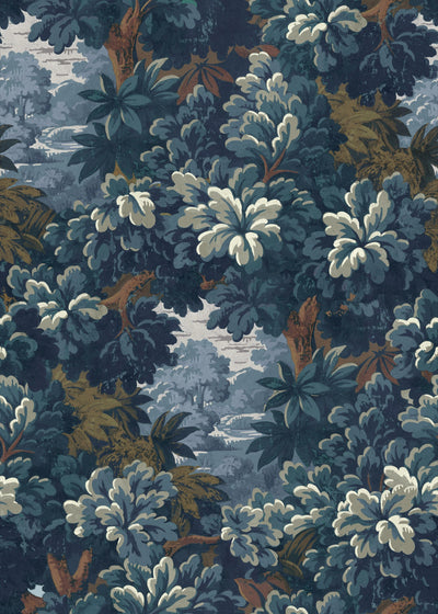 Verdure 16th Blue Fabric by Coordonné