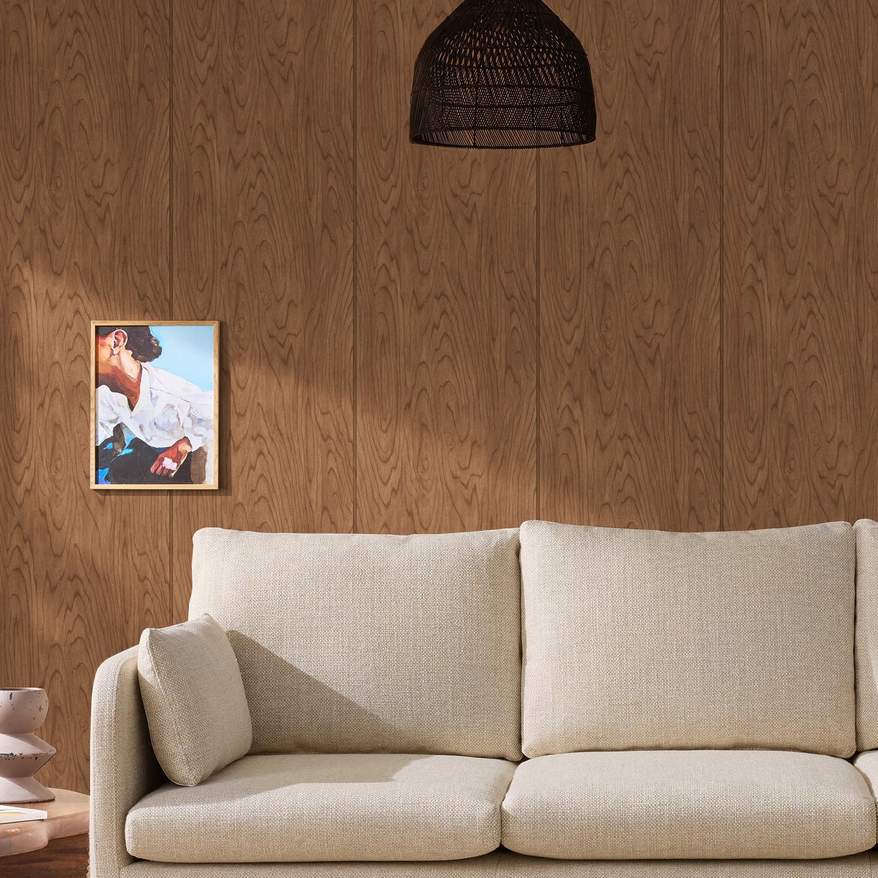145215 Orly Mid Tone Timber Brown Wallpaper by Made