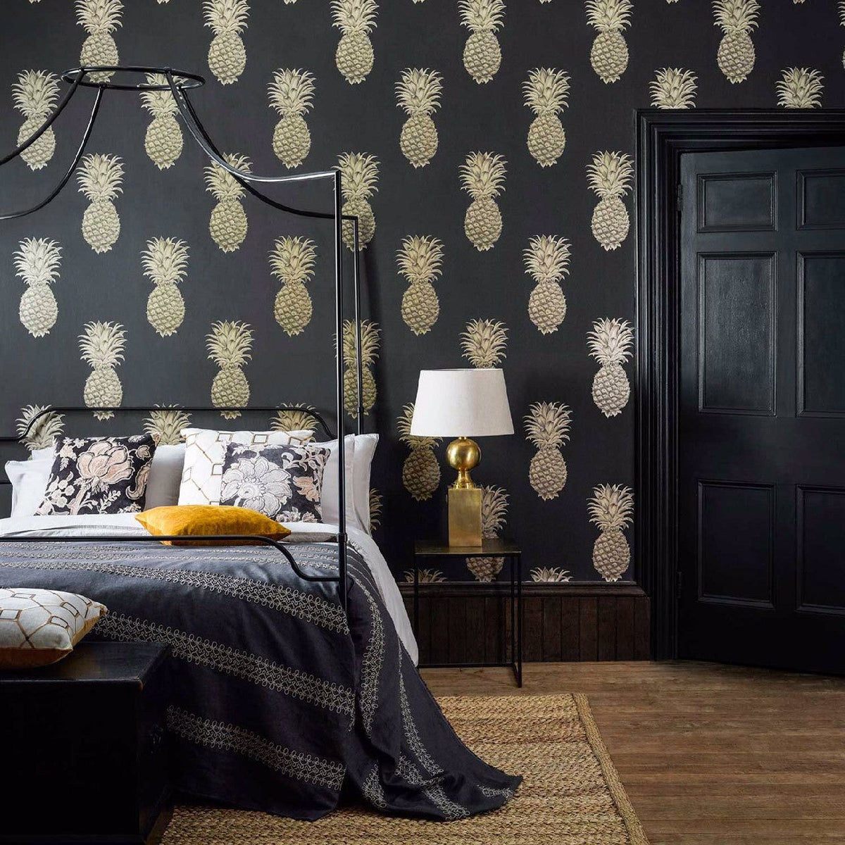 Pineapple Royale in a dark bedroom by Sanderson