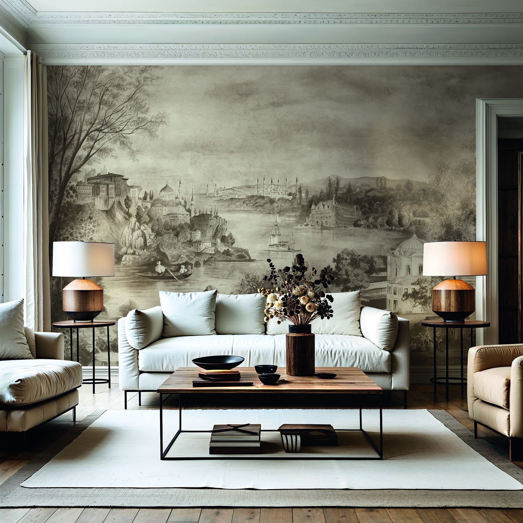 30199 Bombay Design 013 Beige Mural by Galerie