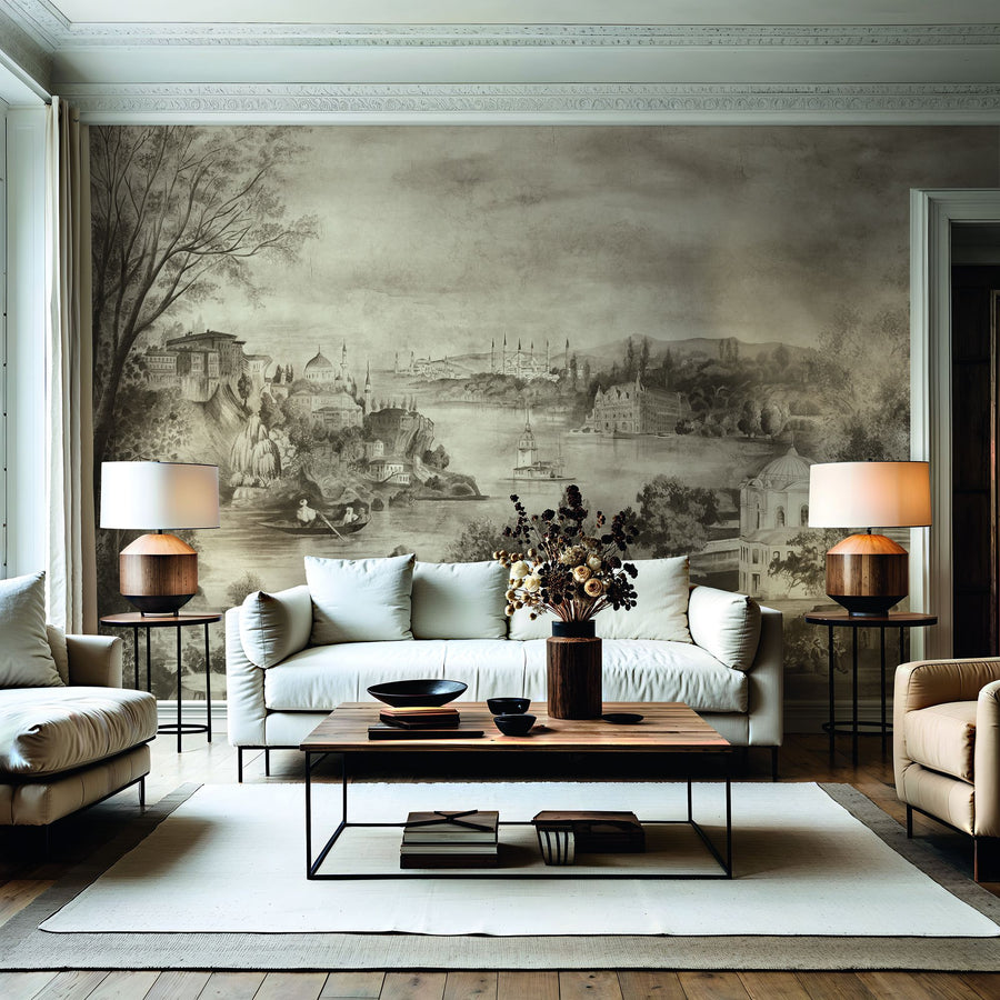30199 Bombay Design 013 Beige Mural by Galerie