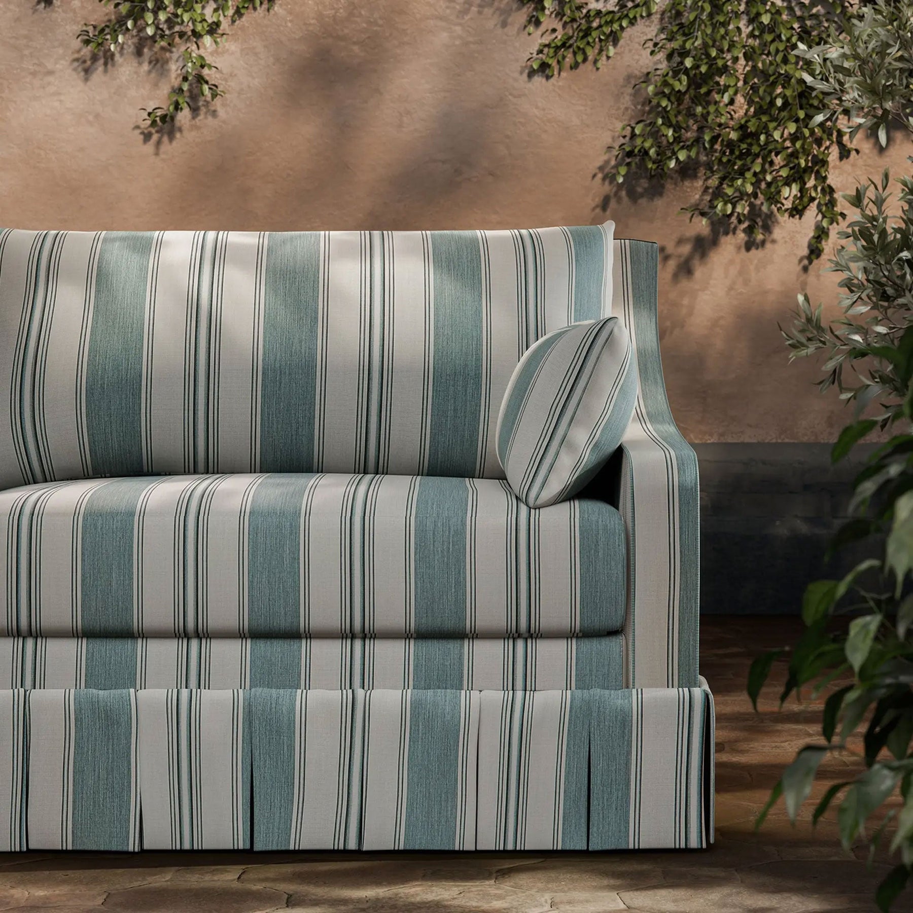 ZOF0252-02 Parasol Stripe Dufour/Chalk Michael S. Smith Indoor Outdoor Fabric by Zoffany