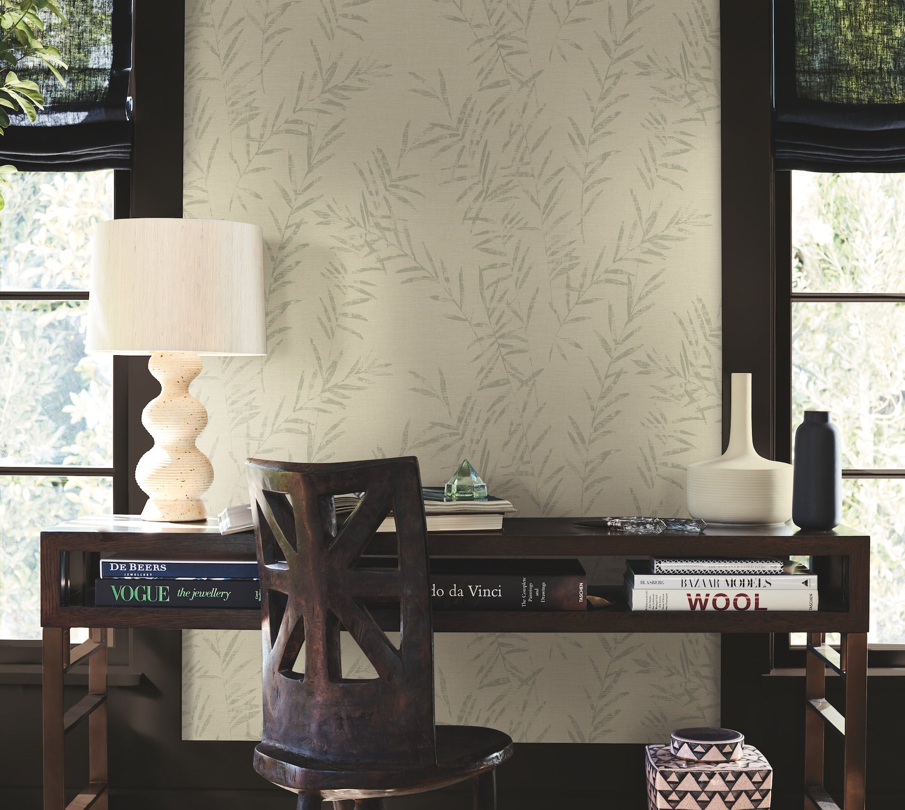 AB3063 Allerton Bamboo Linen Artifacts Wallpaper by York Wallcoverings