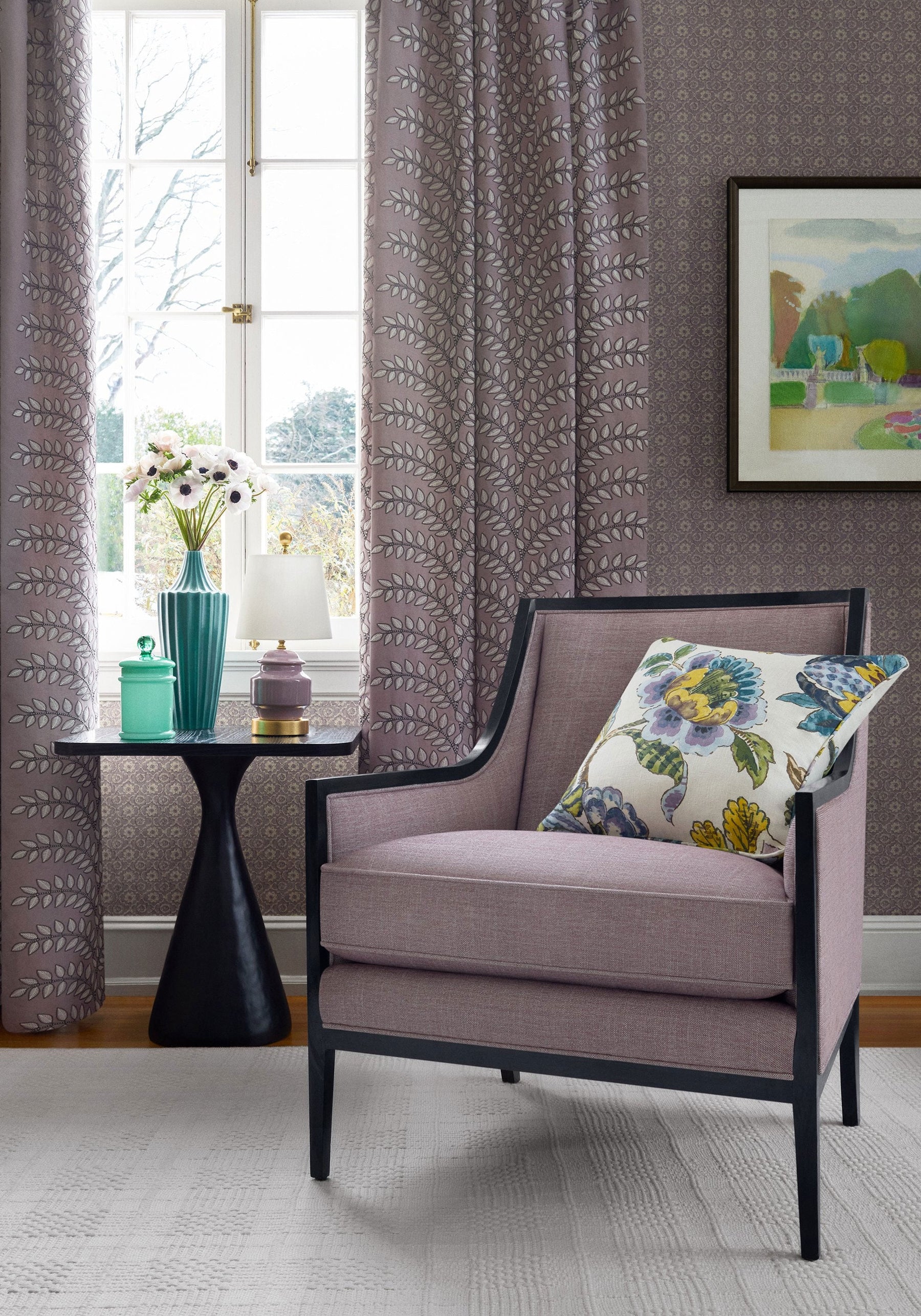 W711232 Barrett Plum Signature Textures Fabric by Thibaut