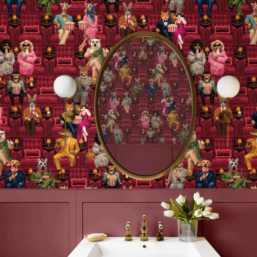 BMVV007/07C Showtime Crimson Velvet Viva Vintage Wallpaper by Brand McKenzie